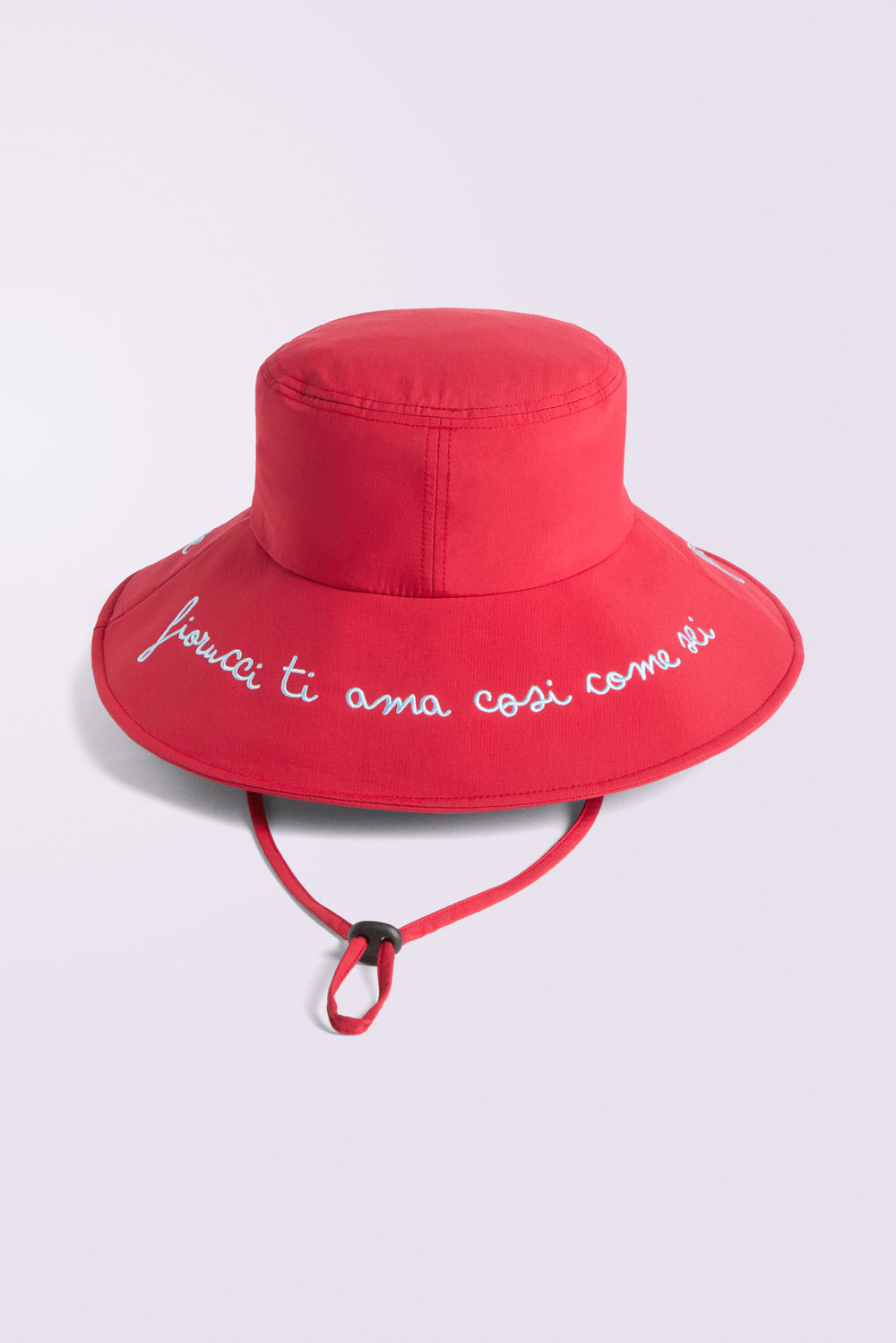 Embroidered Bucket Hat Red