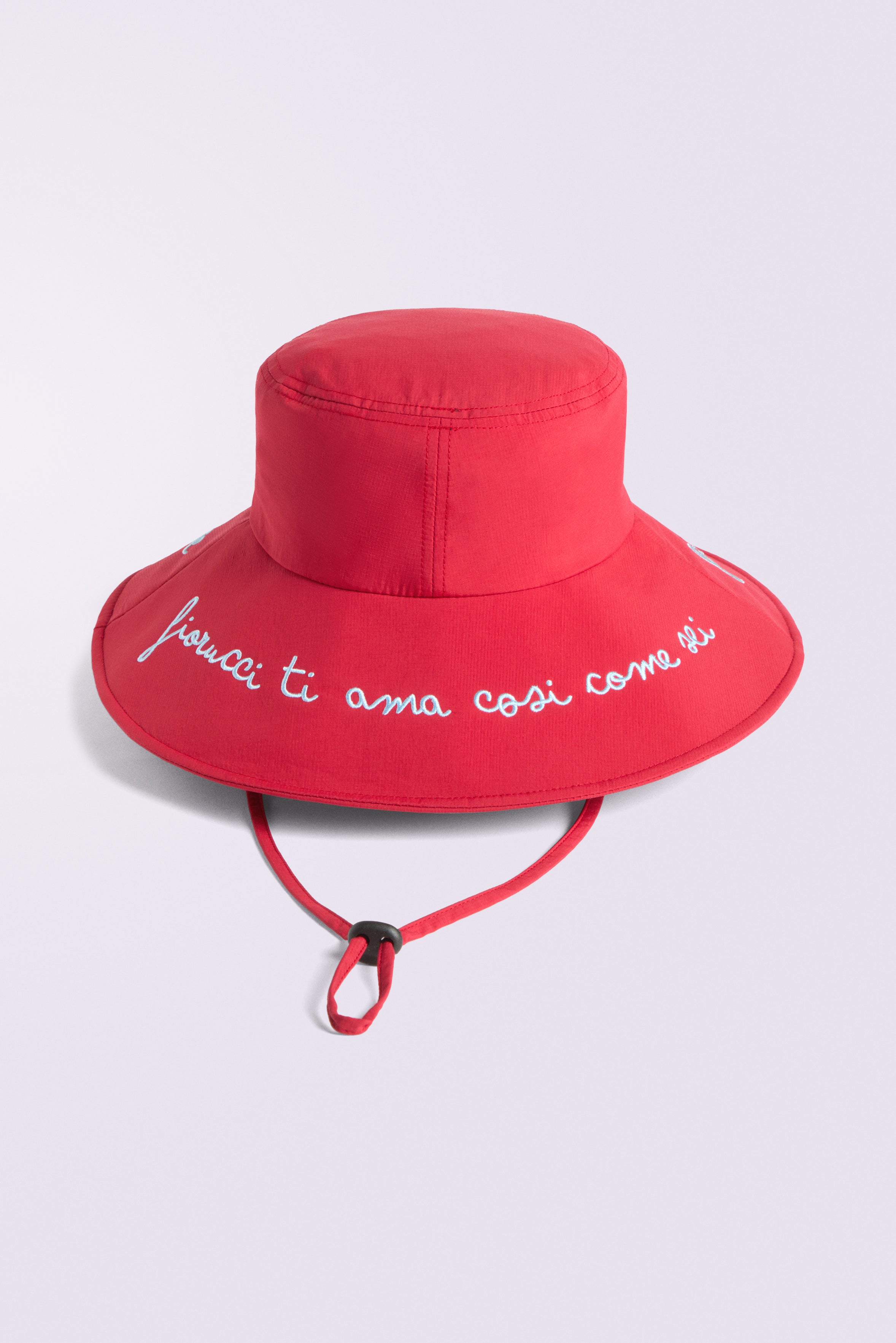Embroidered Bucket Hat Red