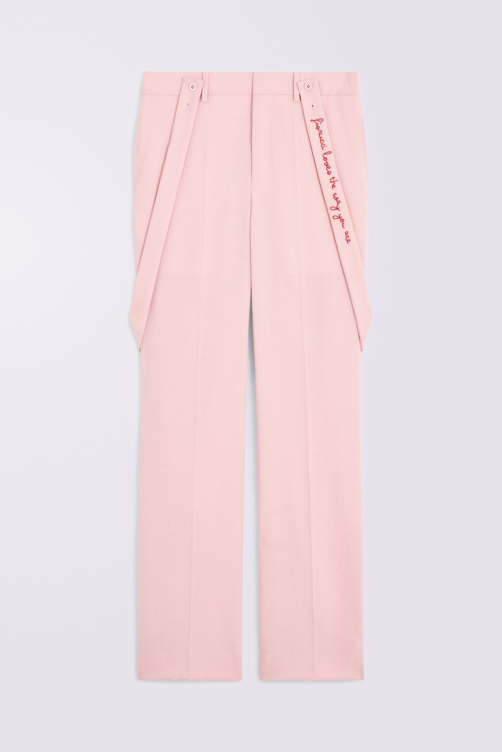 Embroidered Suspender Trousers Pink