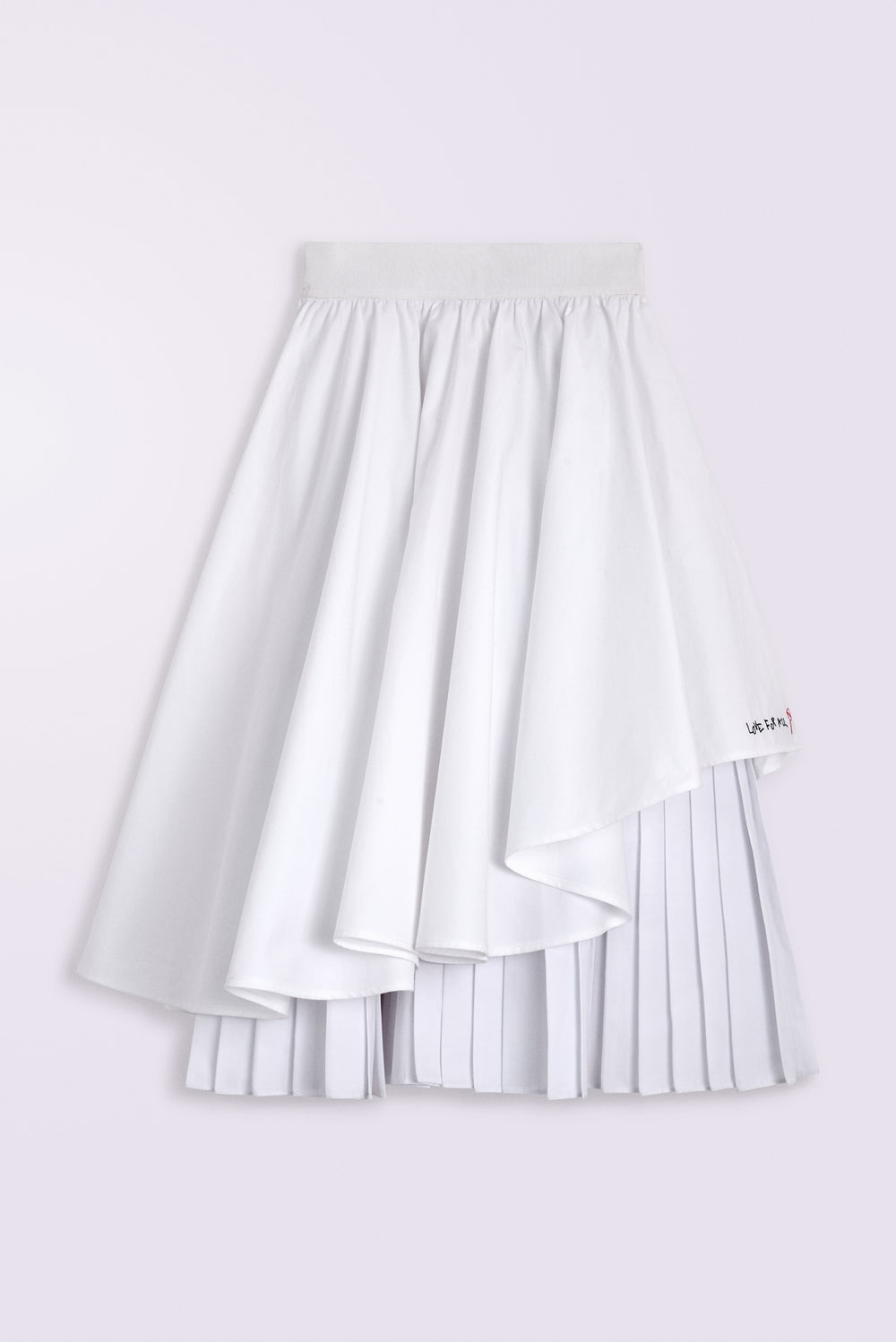 Embroidered Midi Skirt White
