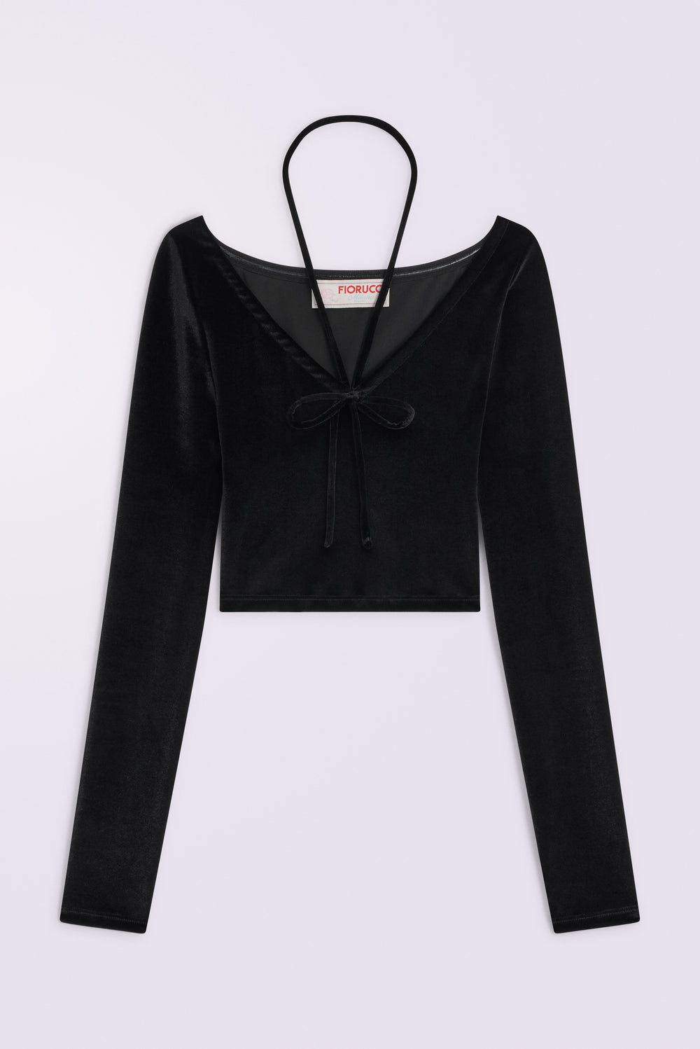 Velour Halter Top Black