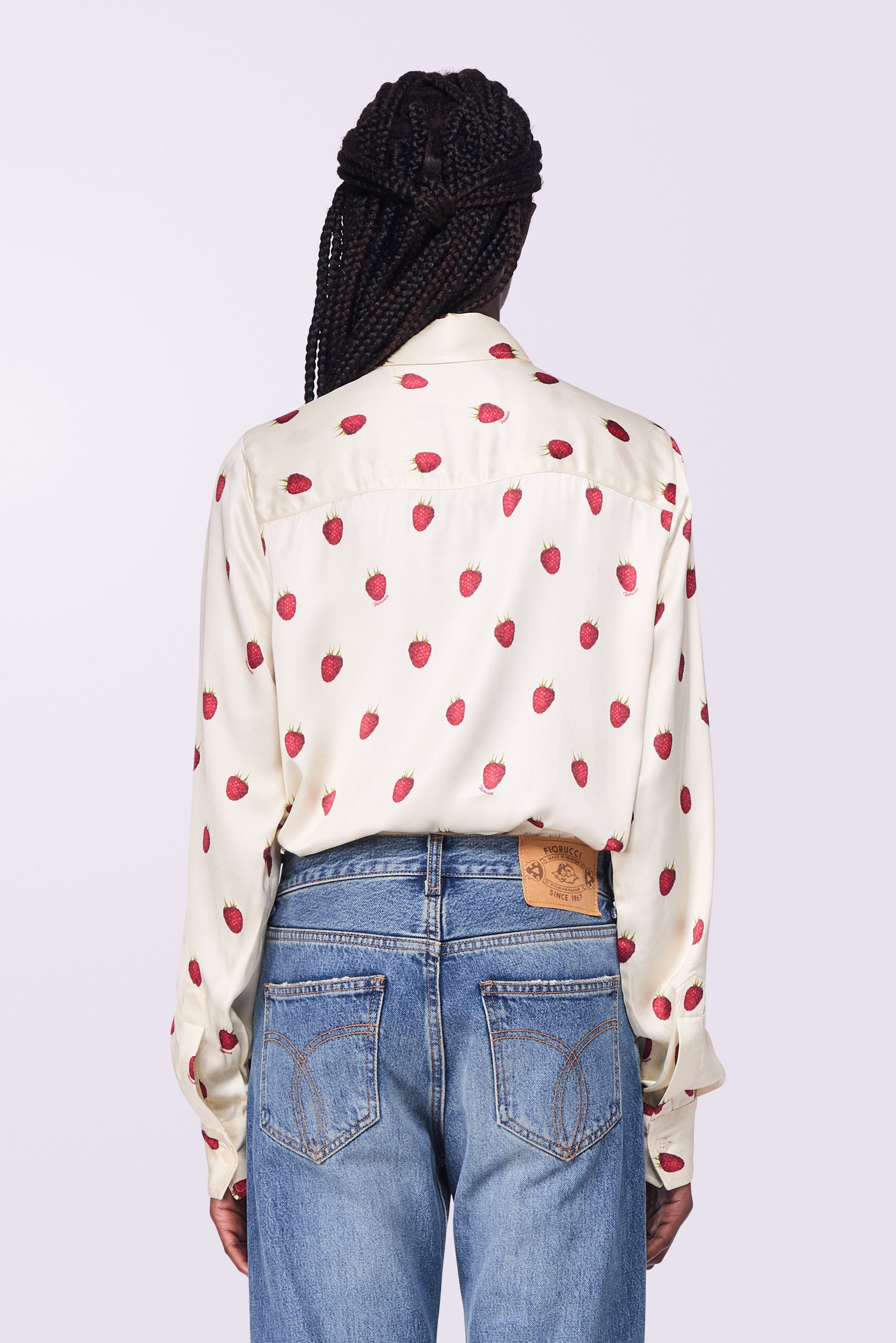 Raspberry Print Shirt Cream