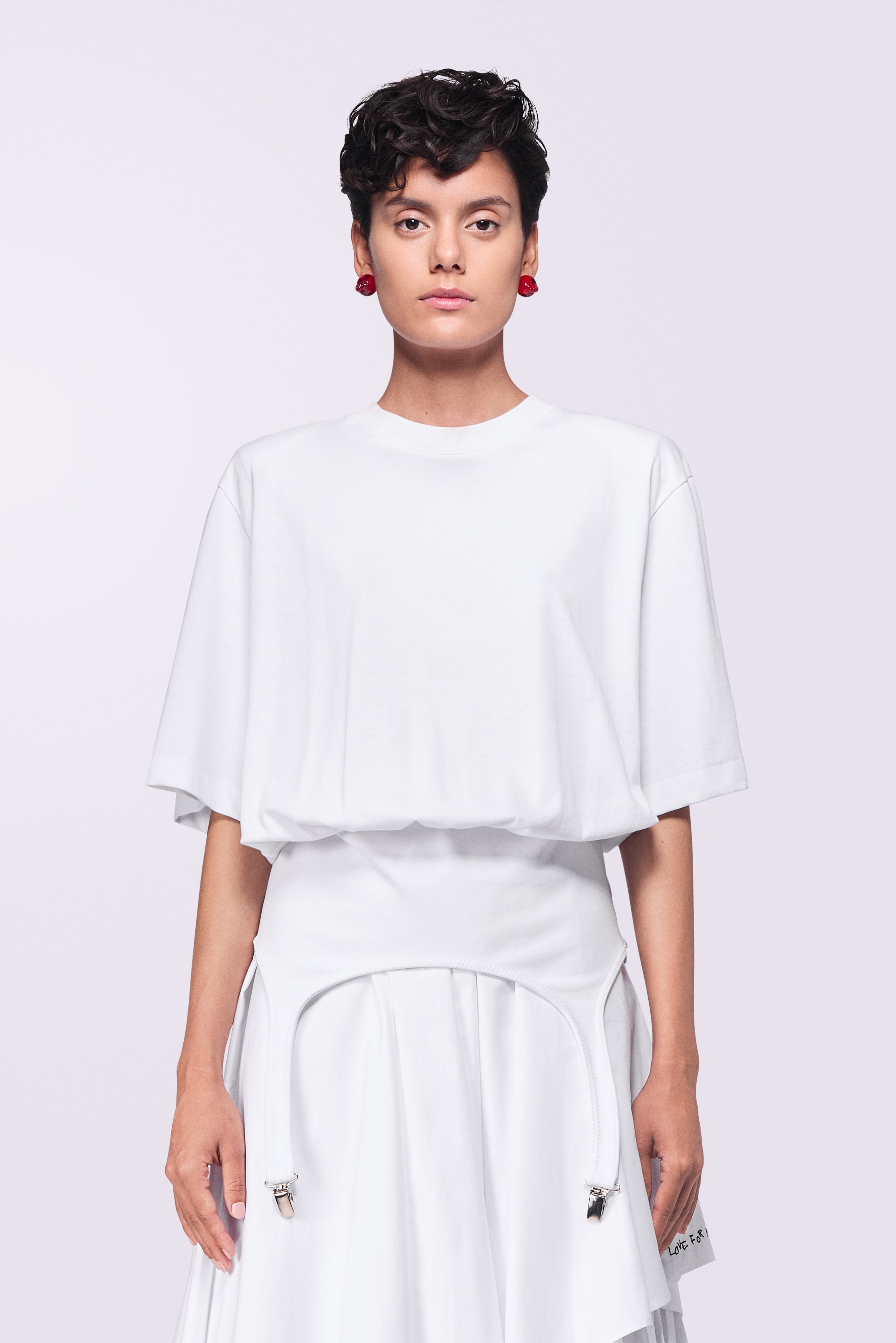 Suspender Belt T-Shirt White