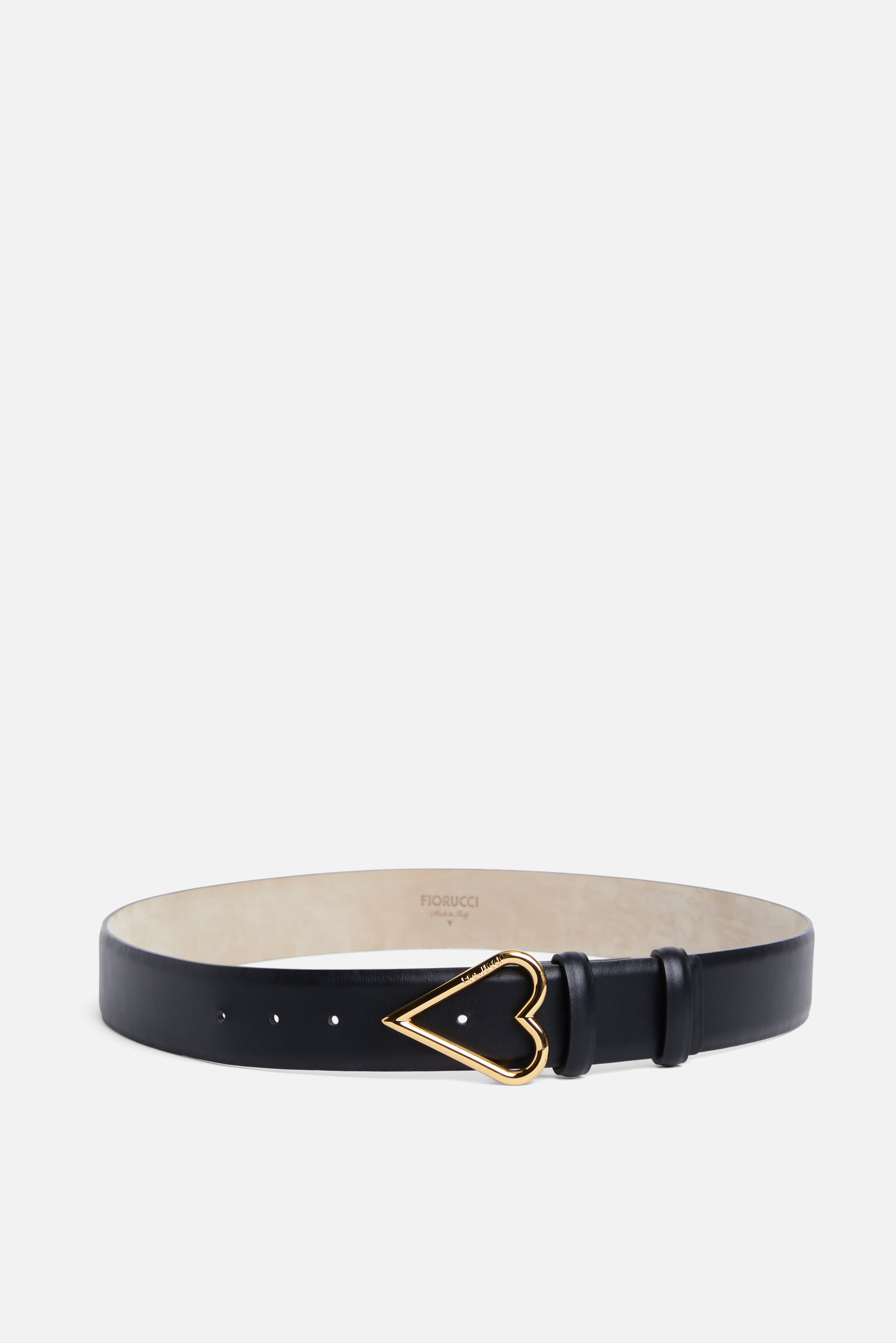 Heart Leather Belt Black