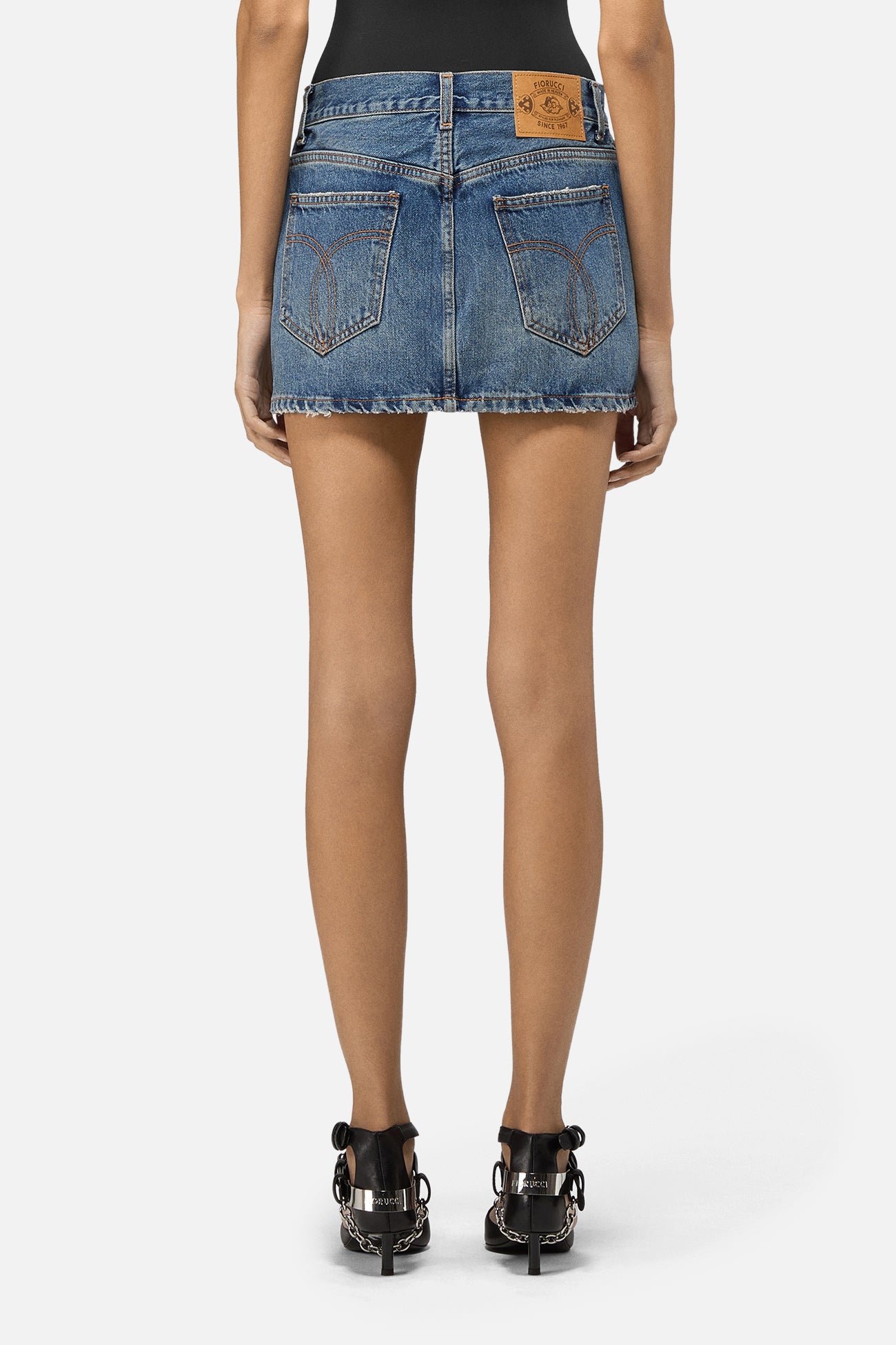 Denim Mini Skirt Mid Blue