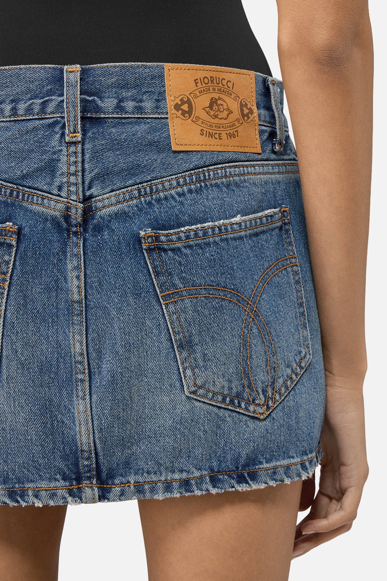 Denim Mini Skirt Mid Blue