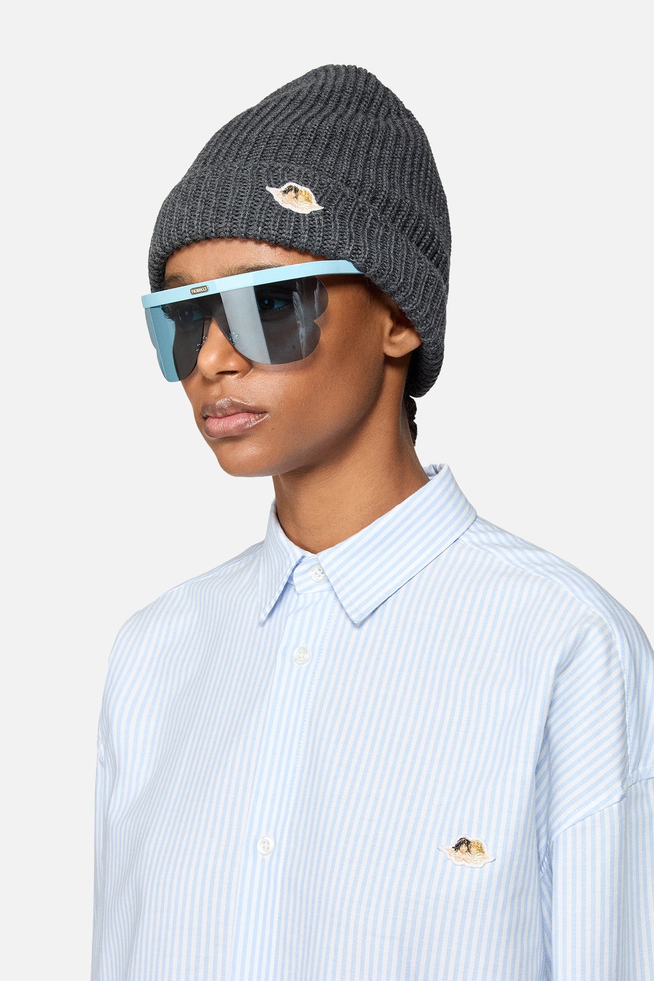 Angels Patch Beanie Grey | Fiorucci Official Online Store