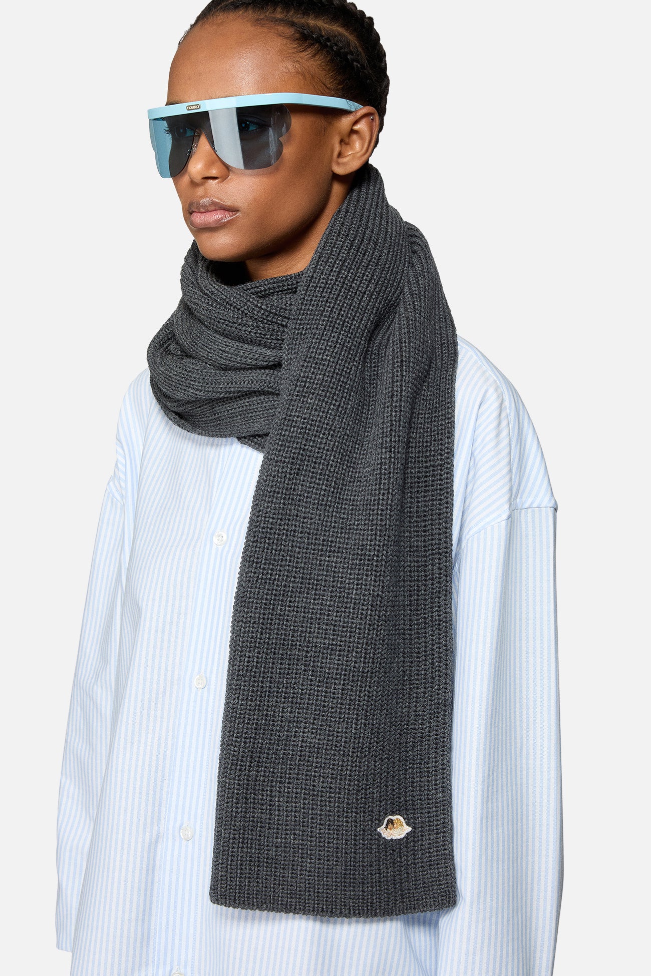 Angels Patch Scarf Grey