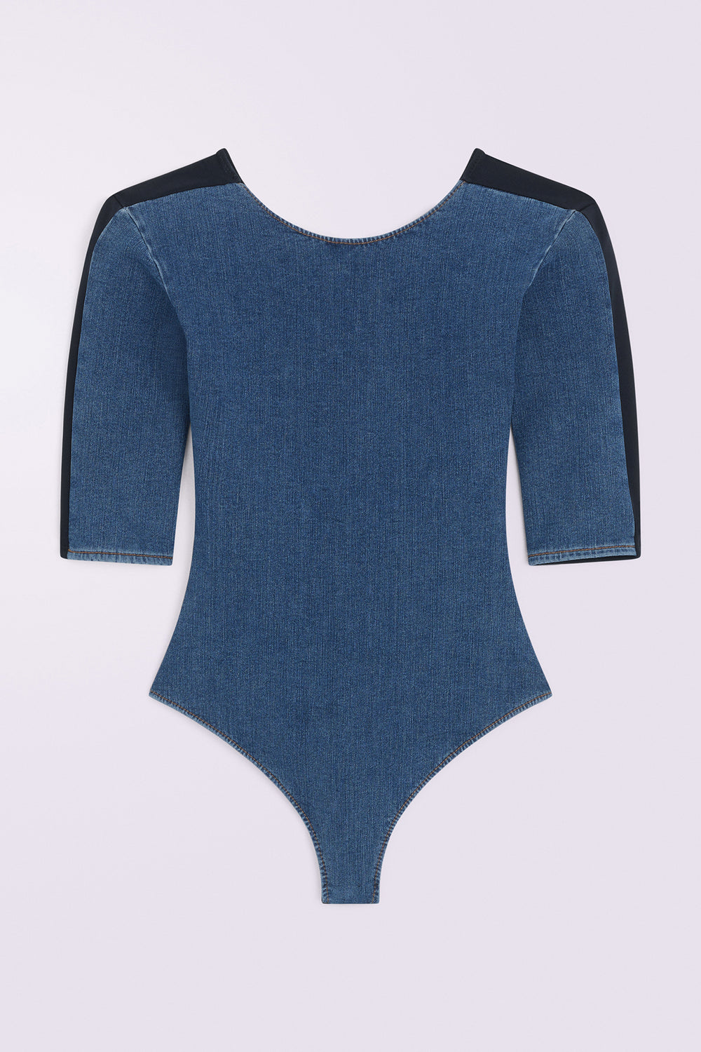 Padded Denim Bodysuit Deep Blue