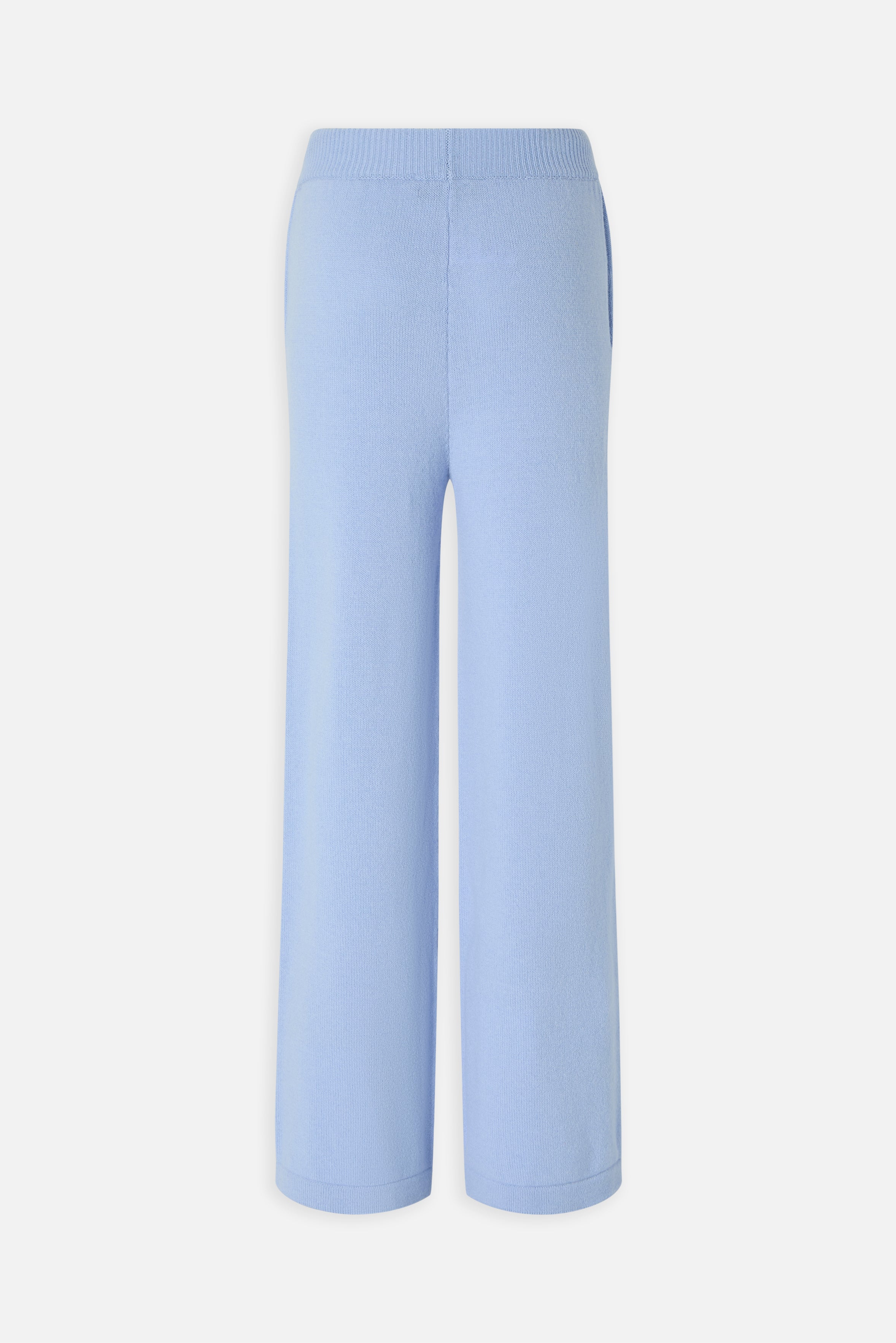 Angels Patch Knit Trousers Light Blue