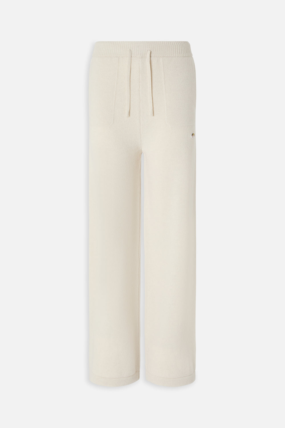 Angels Patch Knit Trousers Beige