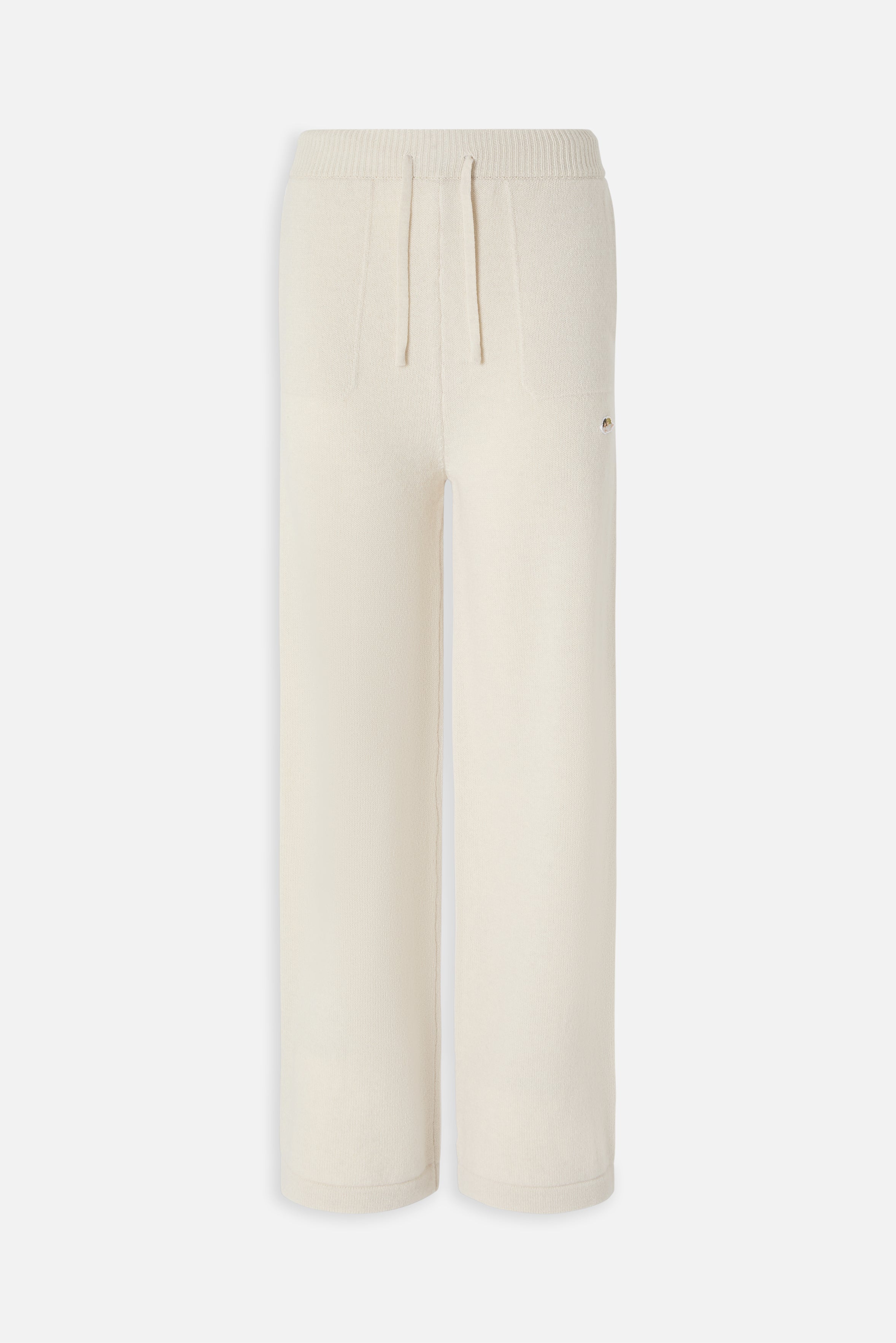 Angels Patch Knit Trousers Beige