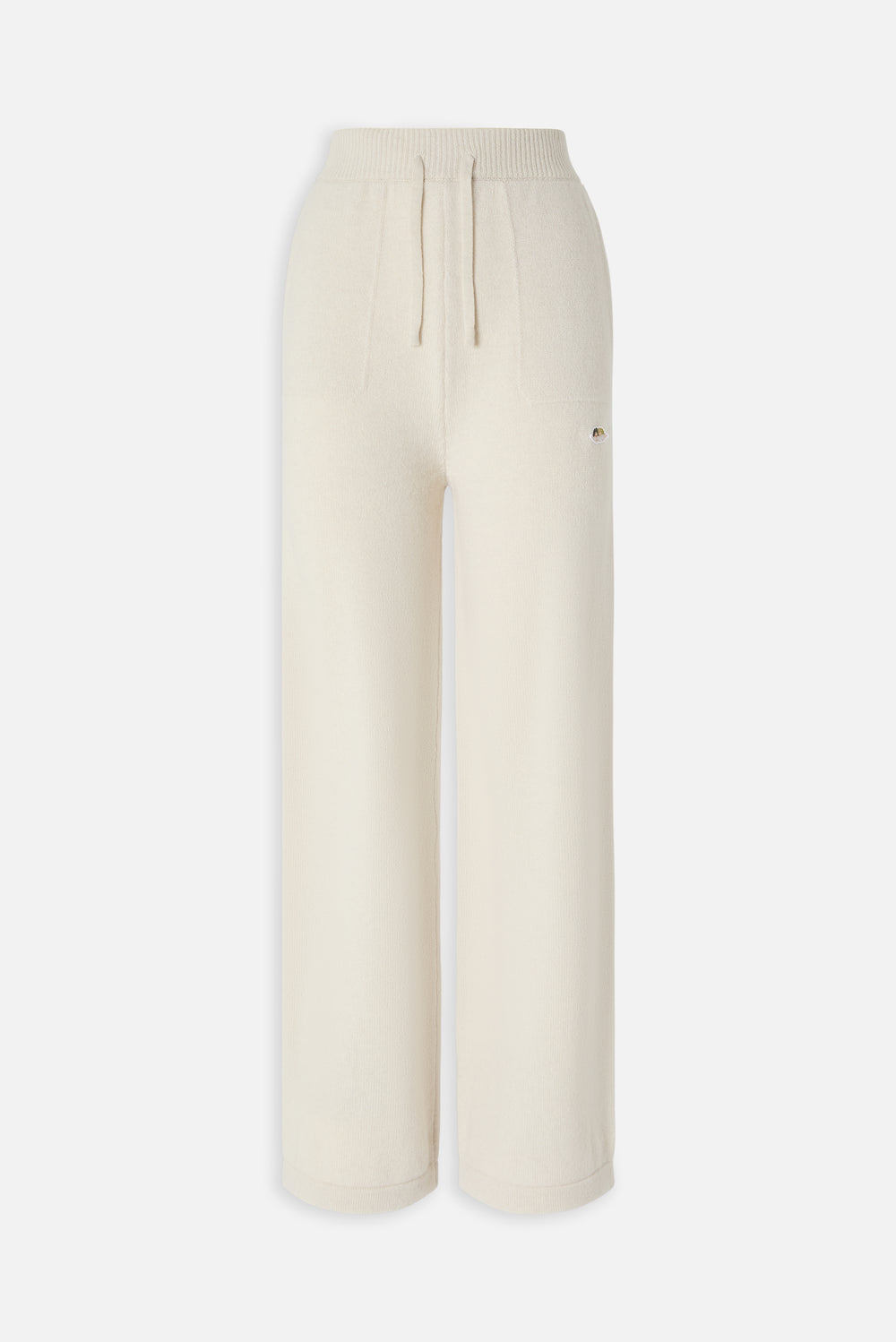 Angels Patch Knit Trousers Beige