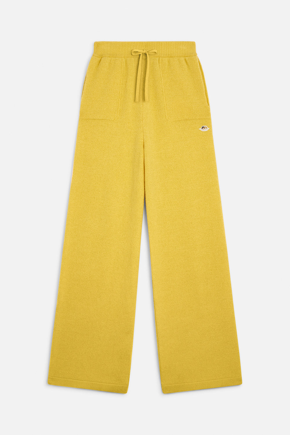 Angels Patch Knit Trousers Yellow