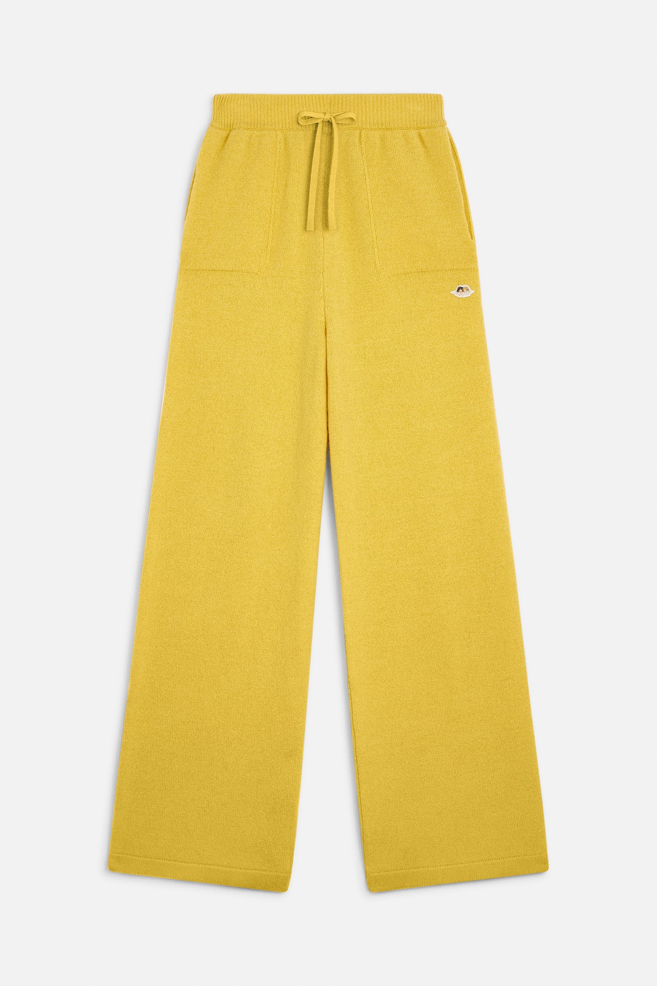 Angels Patch Knit Trousers Yellow