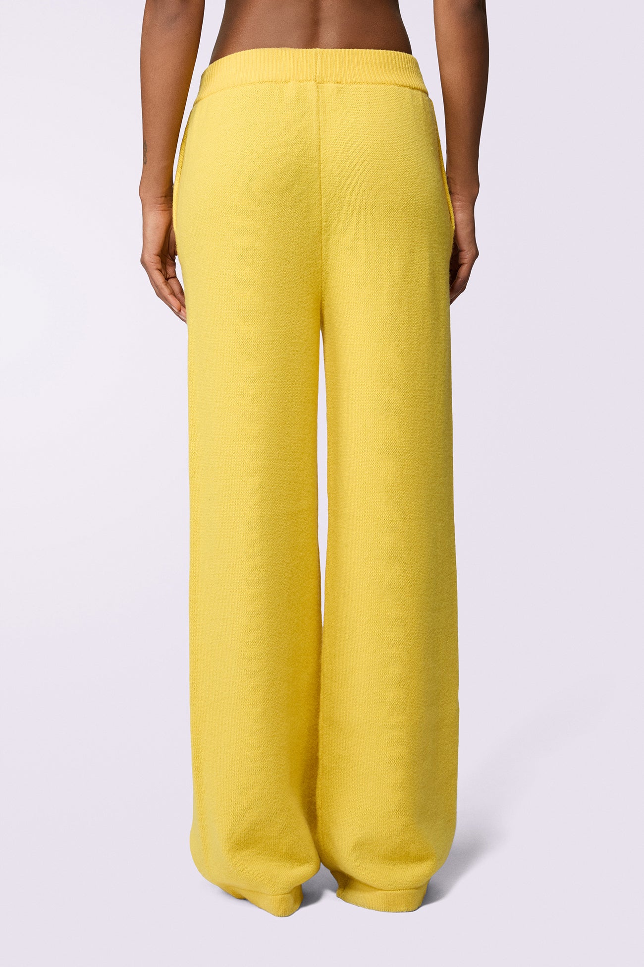 Angels Patch Knit Trousers Yellow