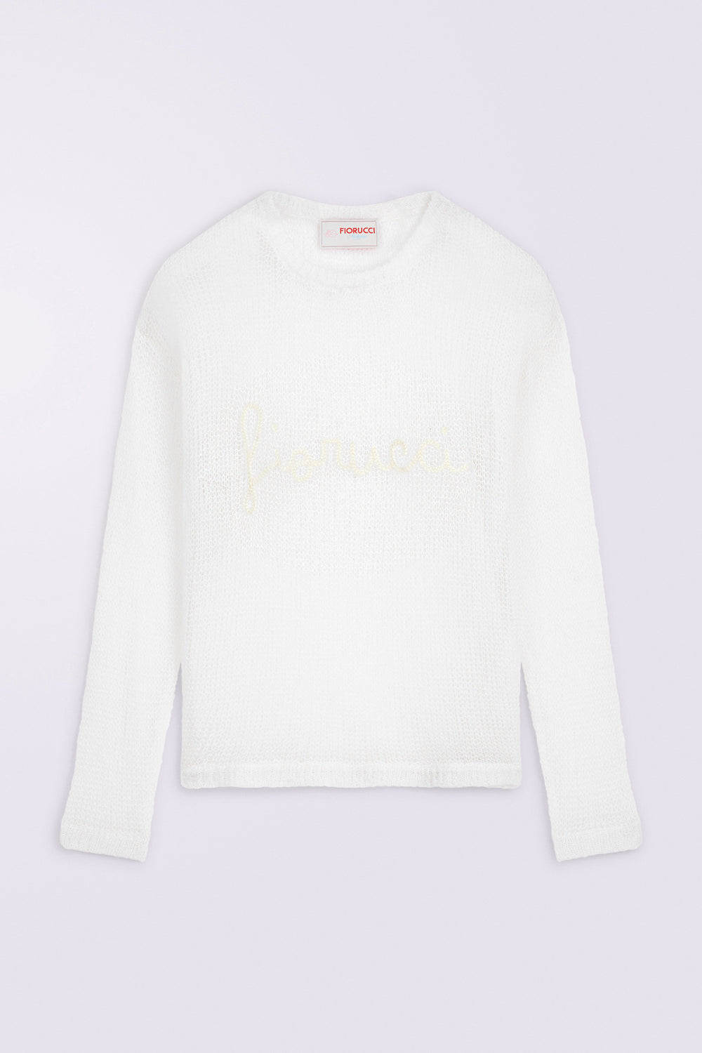 Cursive Logo Knit Jumper White