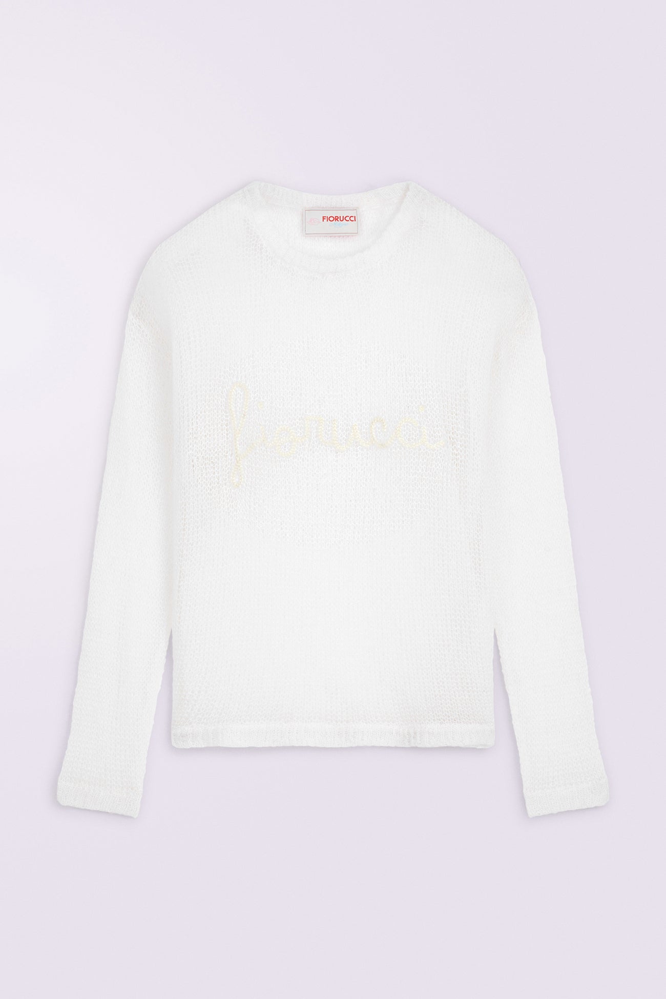 Cursive Logo Knit Jumper White
