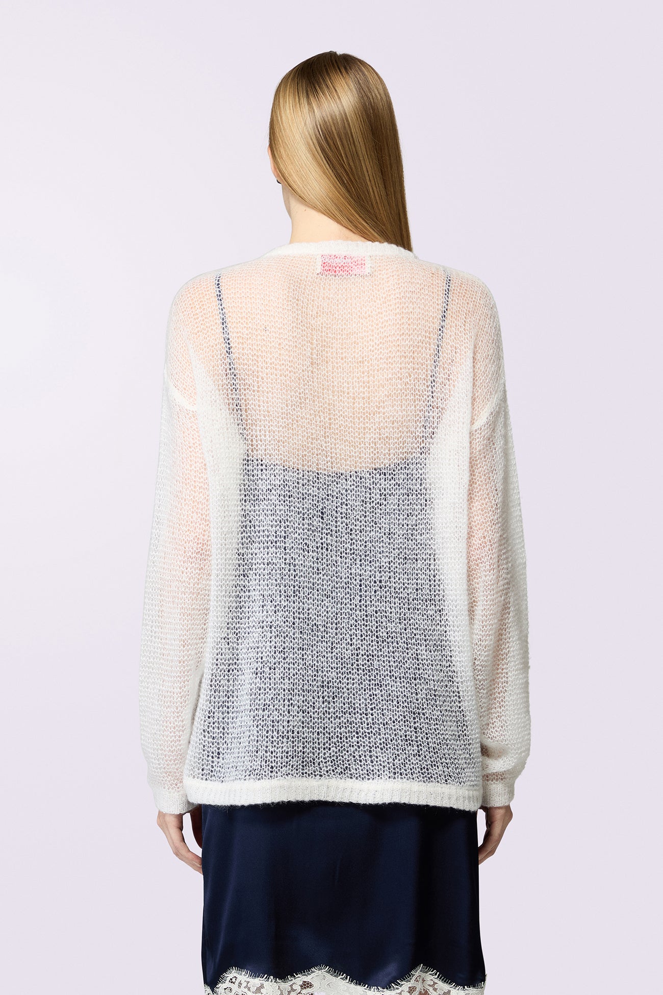 Cursive Logo Knit Jumper White