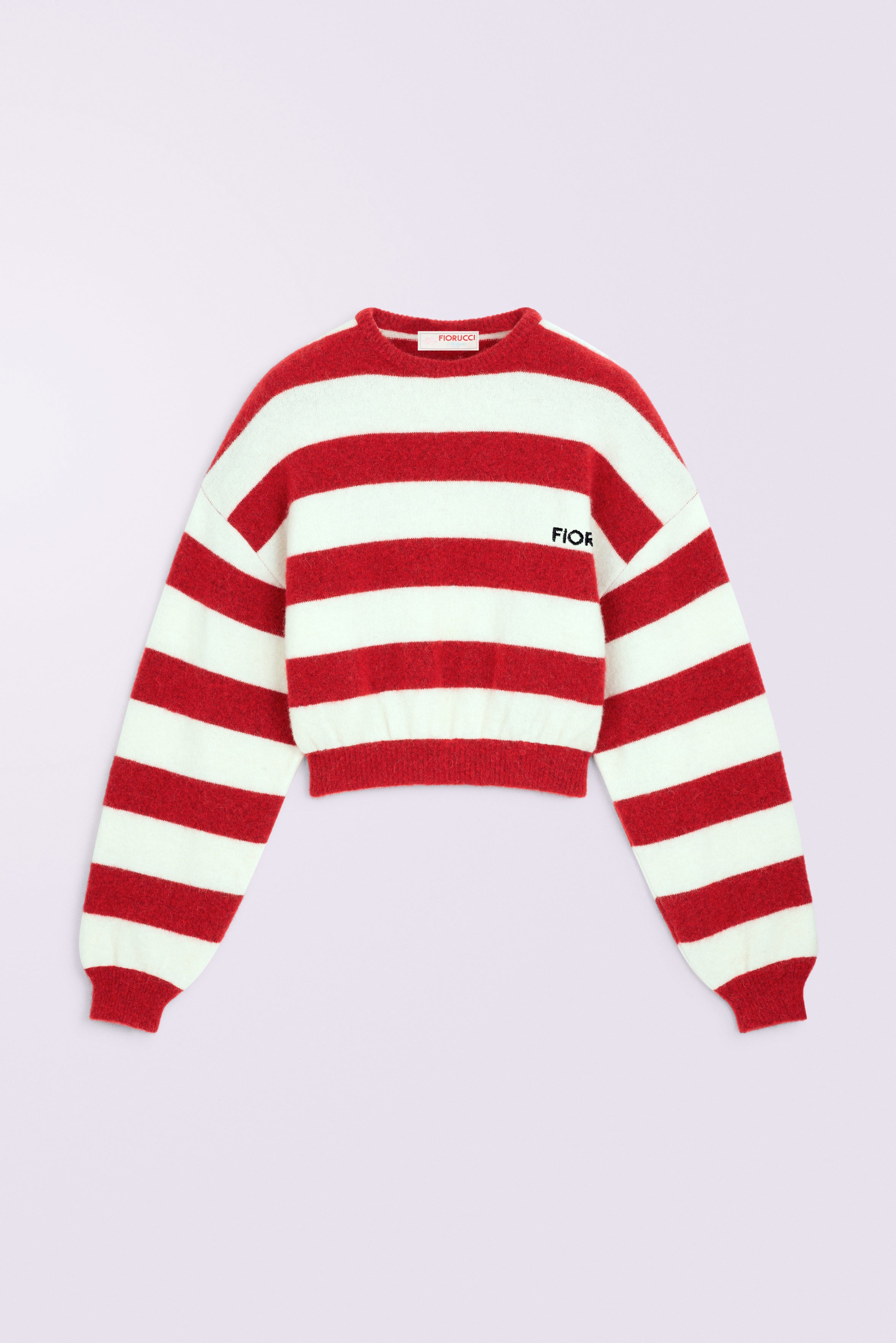 Stripe Crop Knit Jumper Red | Fiorucci Official Online Store