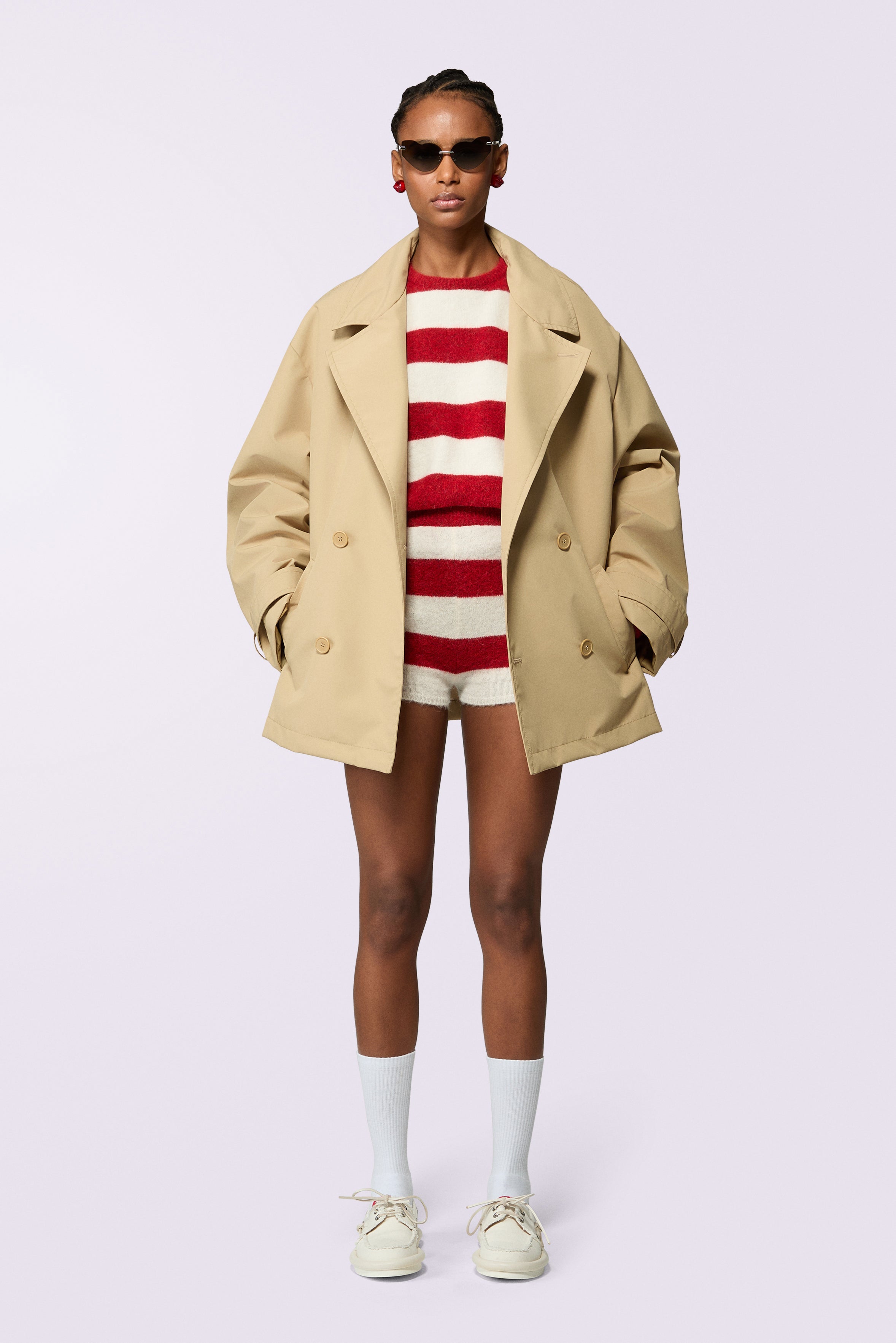 Stripe Crop Knit Jumper Red | Fiorucci Official Online Store