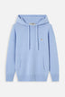 Angels Patch Knit Hoodie Light Blue