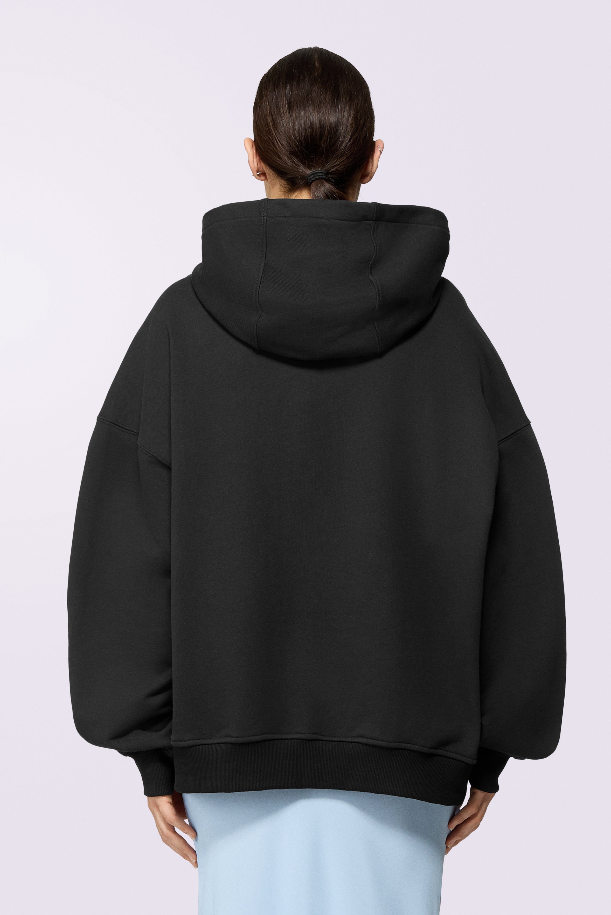 Skateboard Print Relaxed Hoodie Black