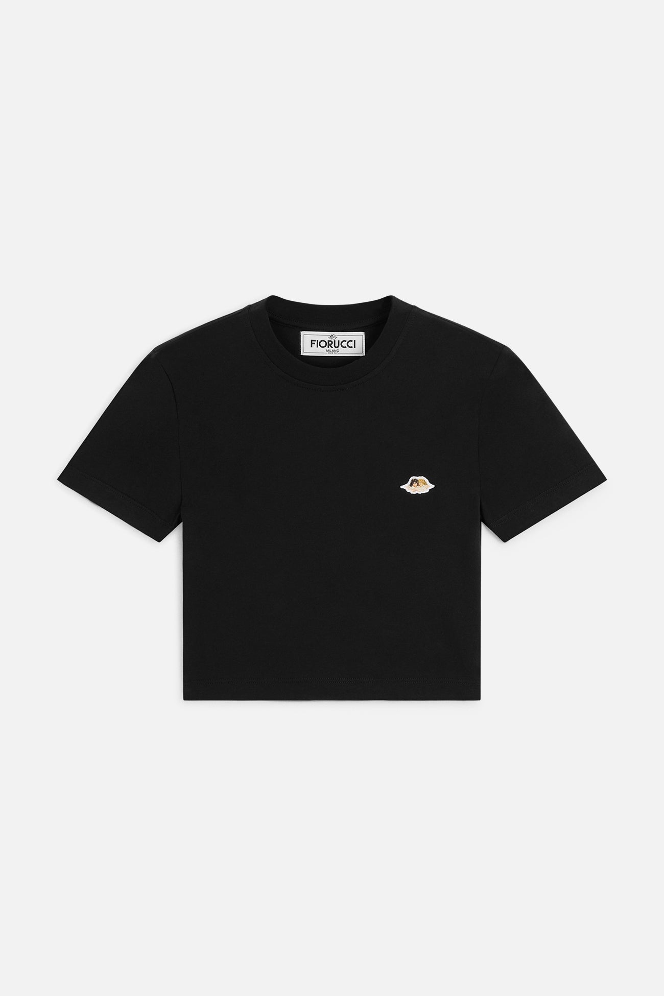 Angels Patch Cropped T-Shirt Black