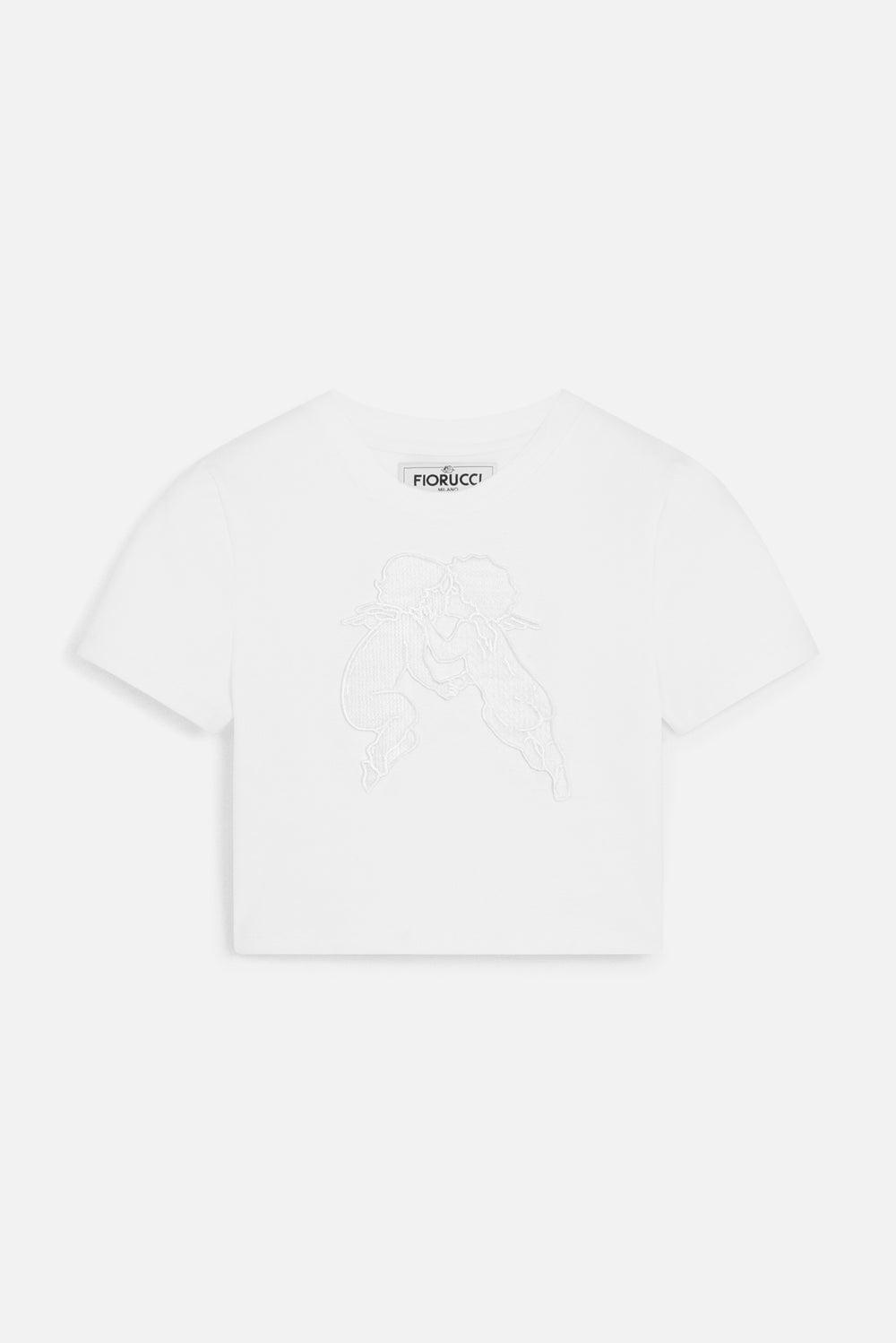 Kissing Angels Cropped T-Shirt White