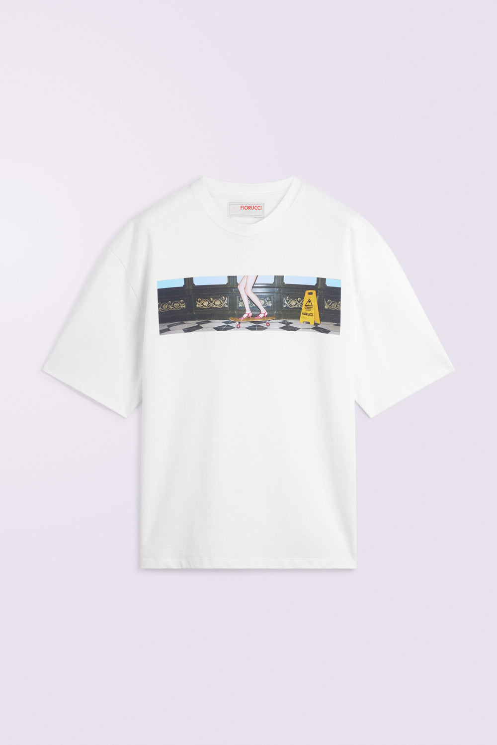 Skateboard Print Relaxed T-Shirt White