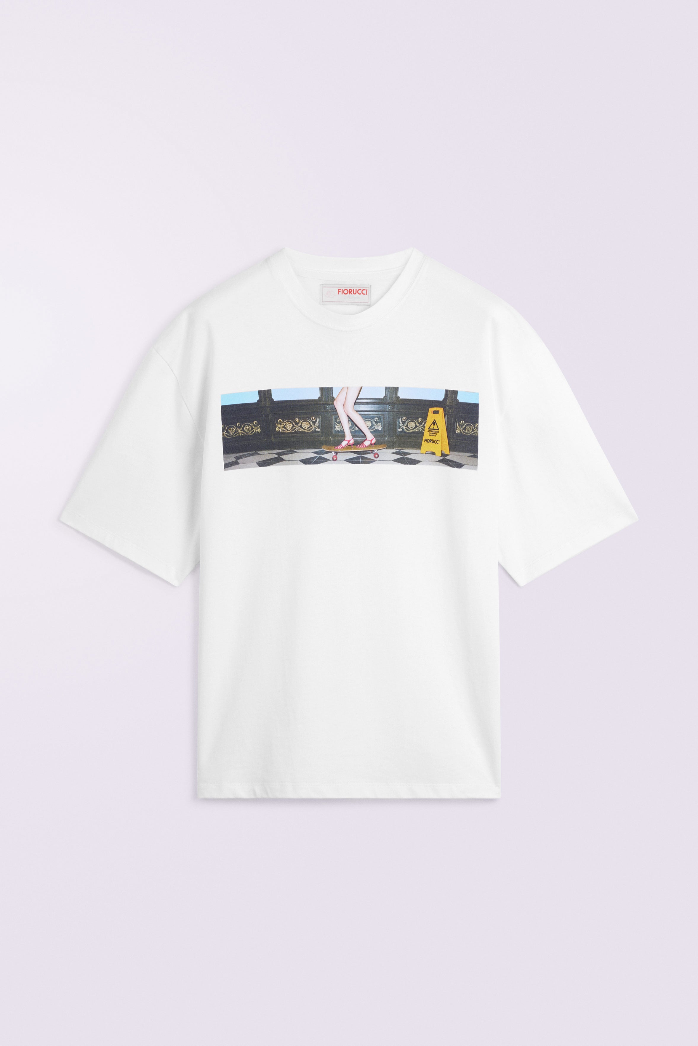 Skateboard Print Relaxed T-Shirt White