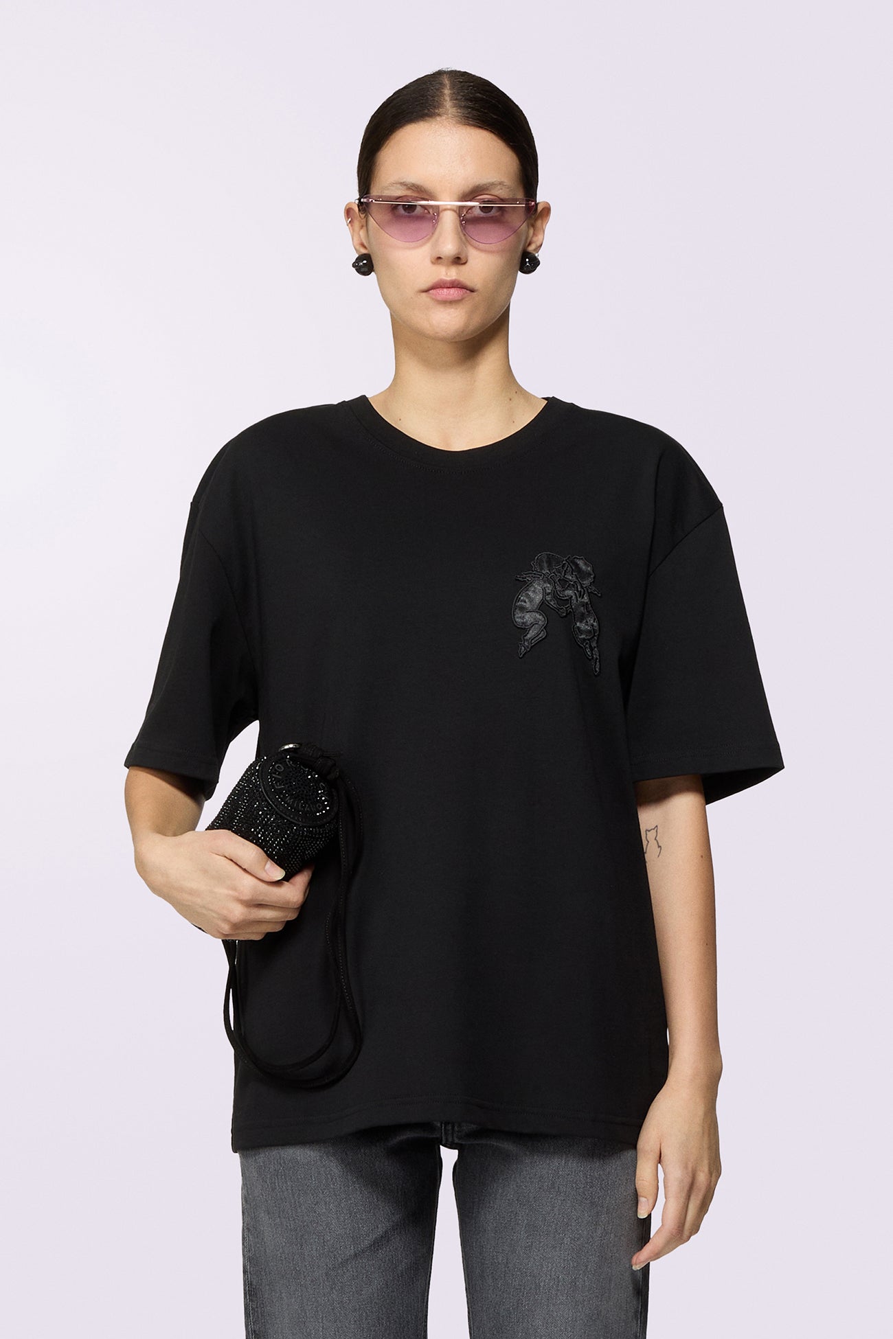 Kissing Angels Relaxed T-Shirt Black