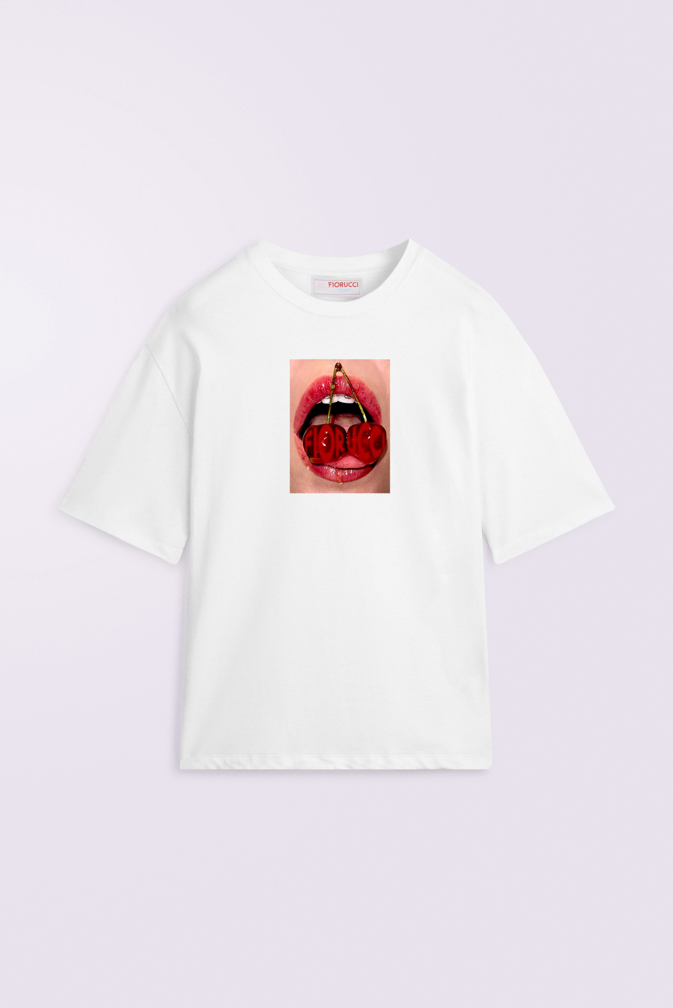 Cherry Mouth Relaxed T-Shirt White | Fiorucci