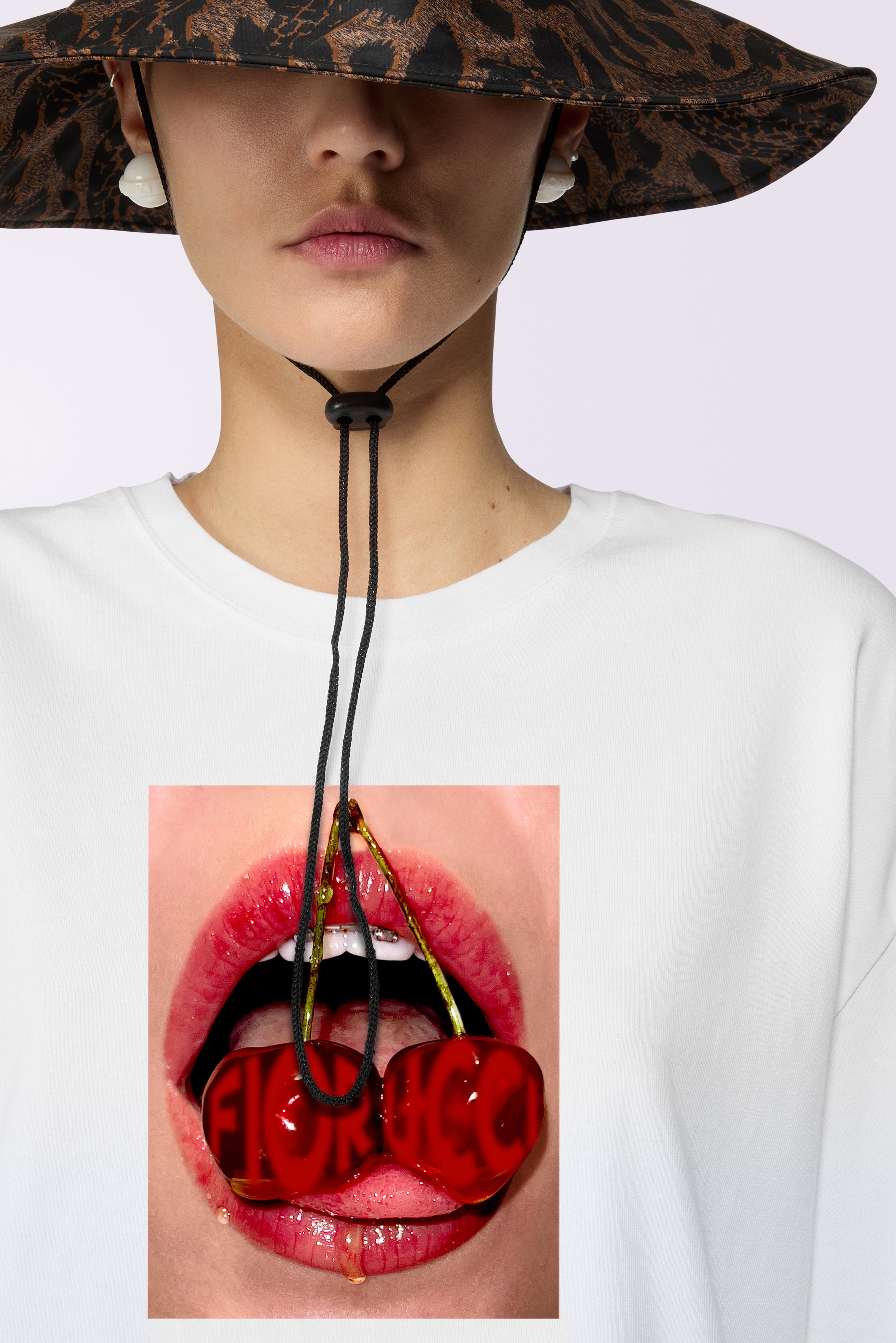 Cherry Mouth Relaxed T-Shirt White | Fiorucci