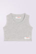 Label Jersey Crop Top Grey