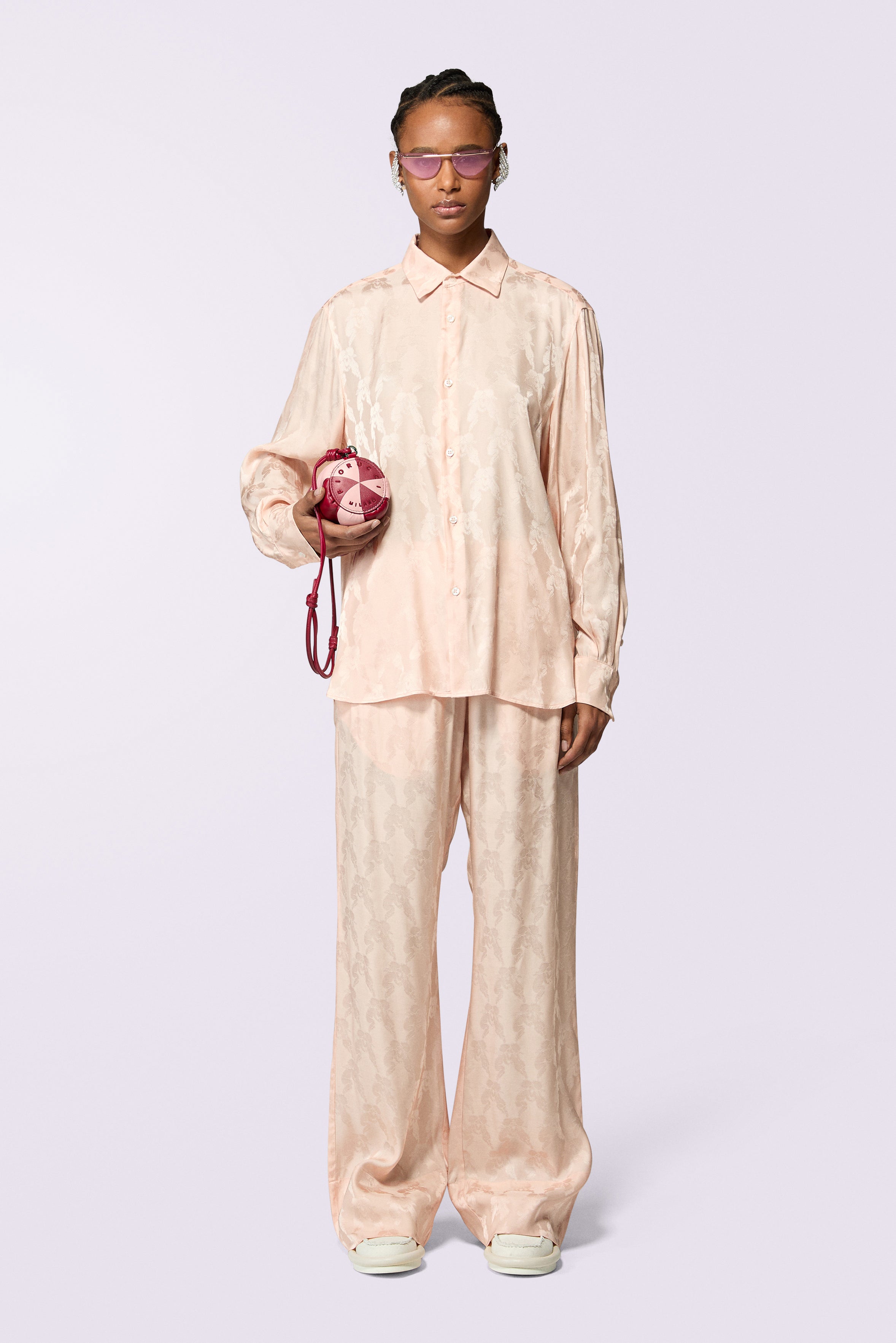 Kissing Angels Jacquard Shirt Pink