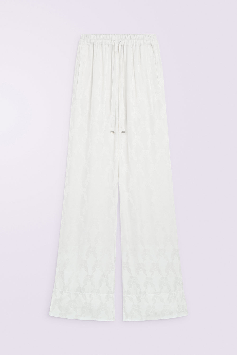 Kissing Angels Jacquard Trousers White
