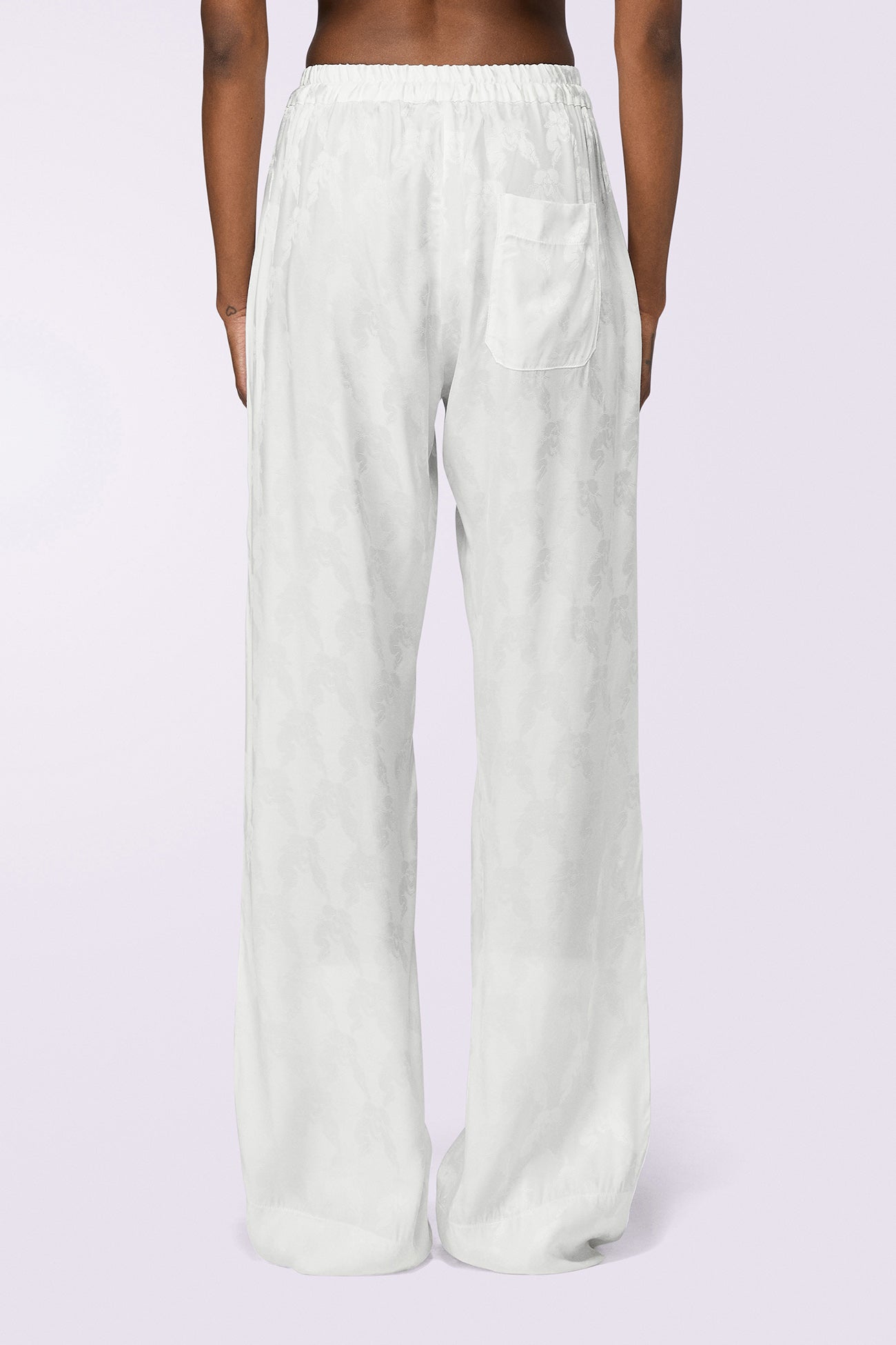 Kissing Angels Jacquard Trousers White