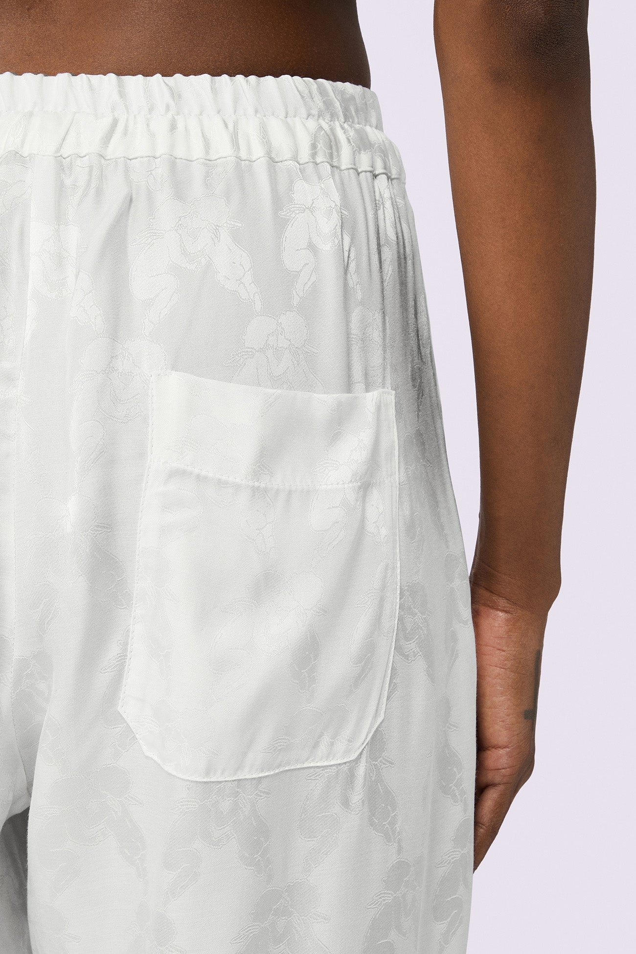 Kissing Angels Jacquard Trousers White