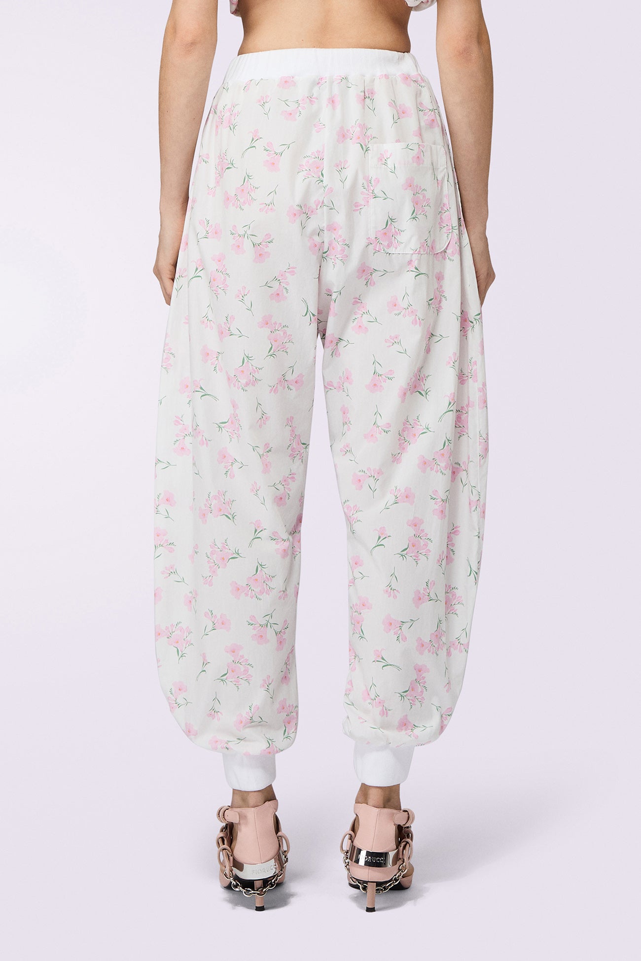 Floral Joggers White