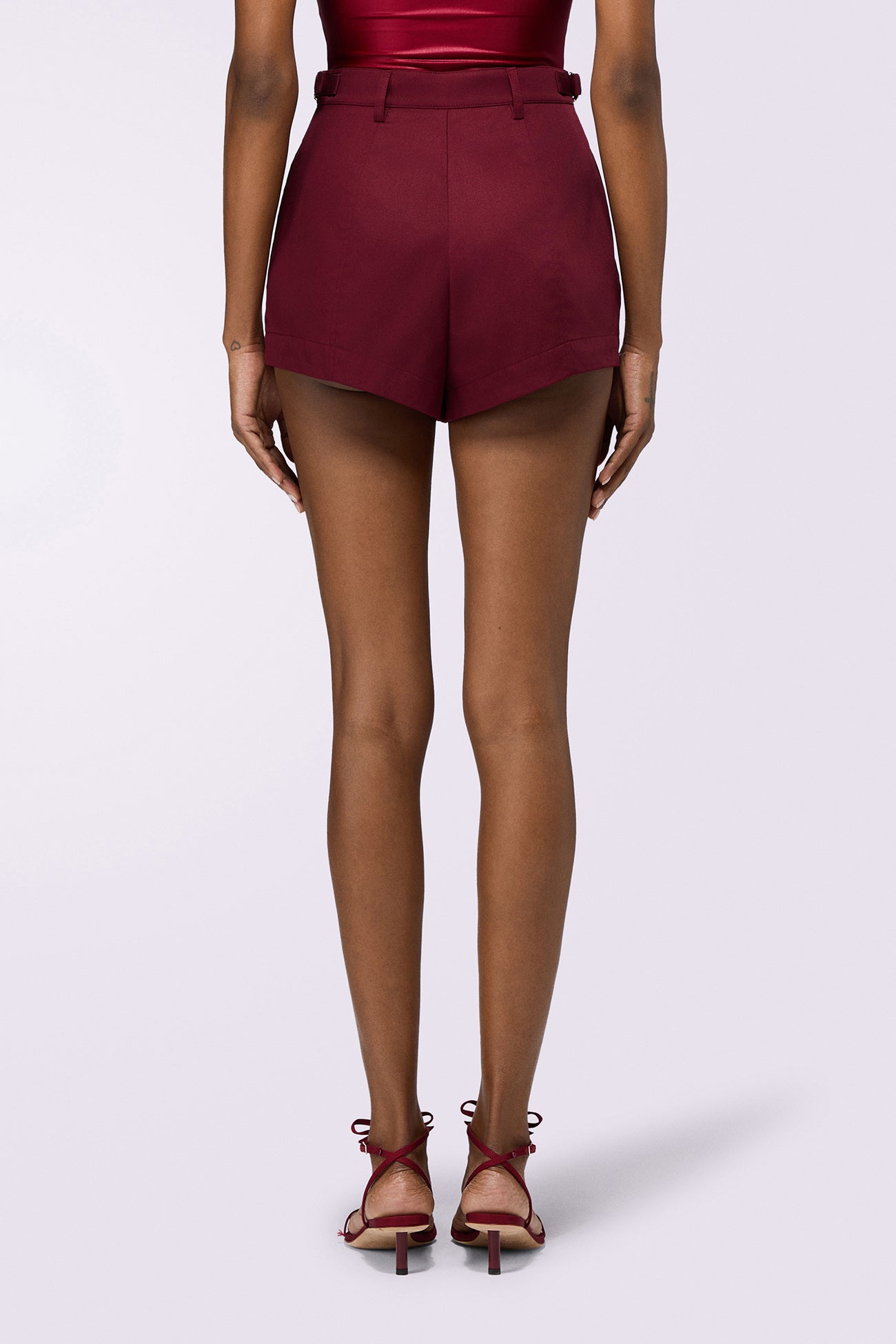 EmbroideBurgundy Shorts Burgundy