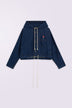Lollipop Patch Denim Hoodie Deep Blue
