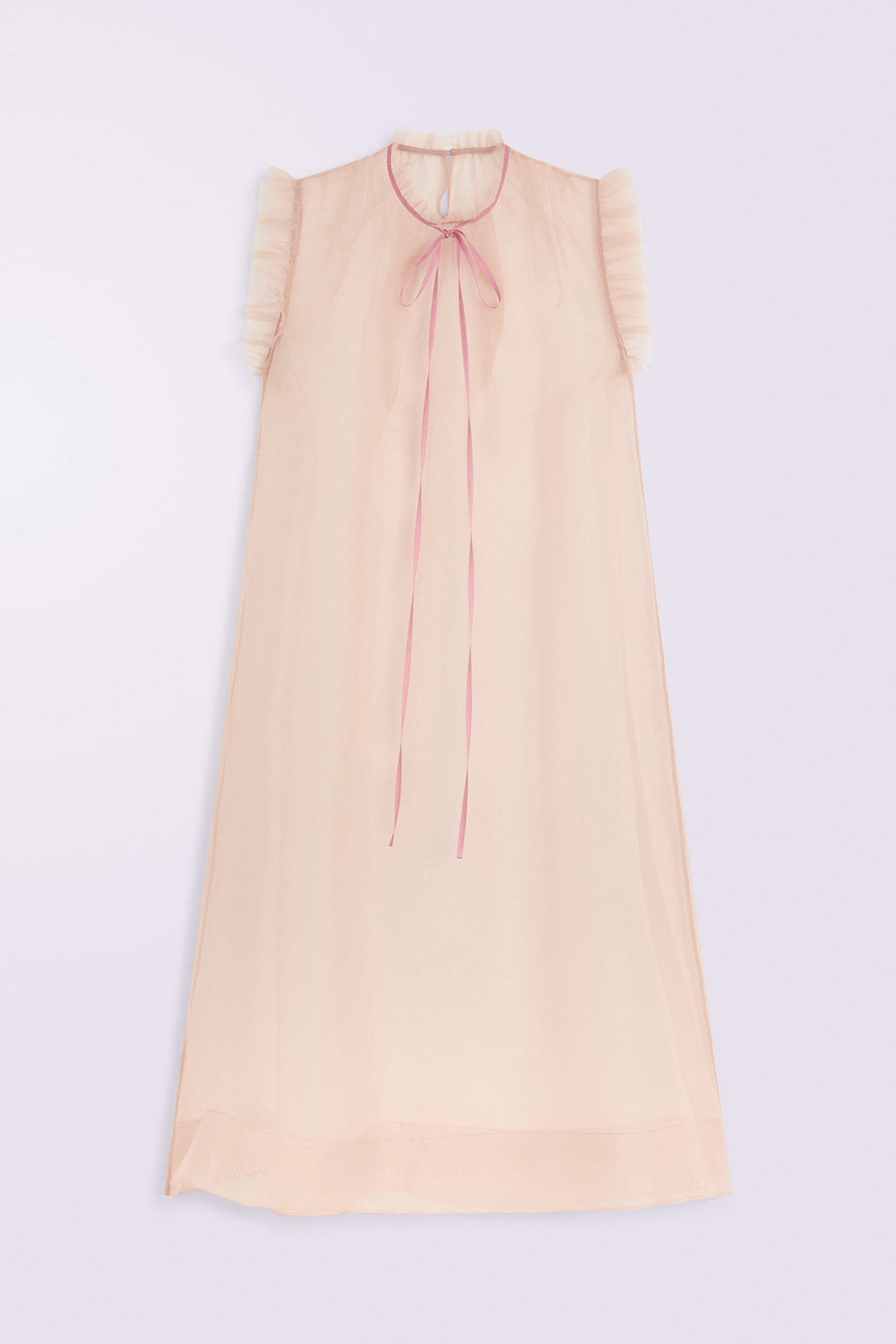 Sheer Nightgown Midi Dress Nude
