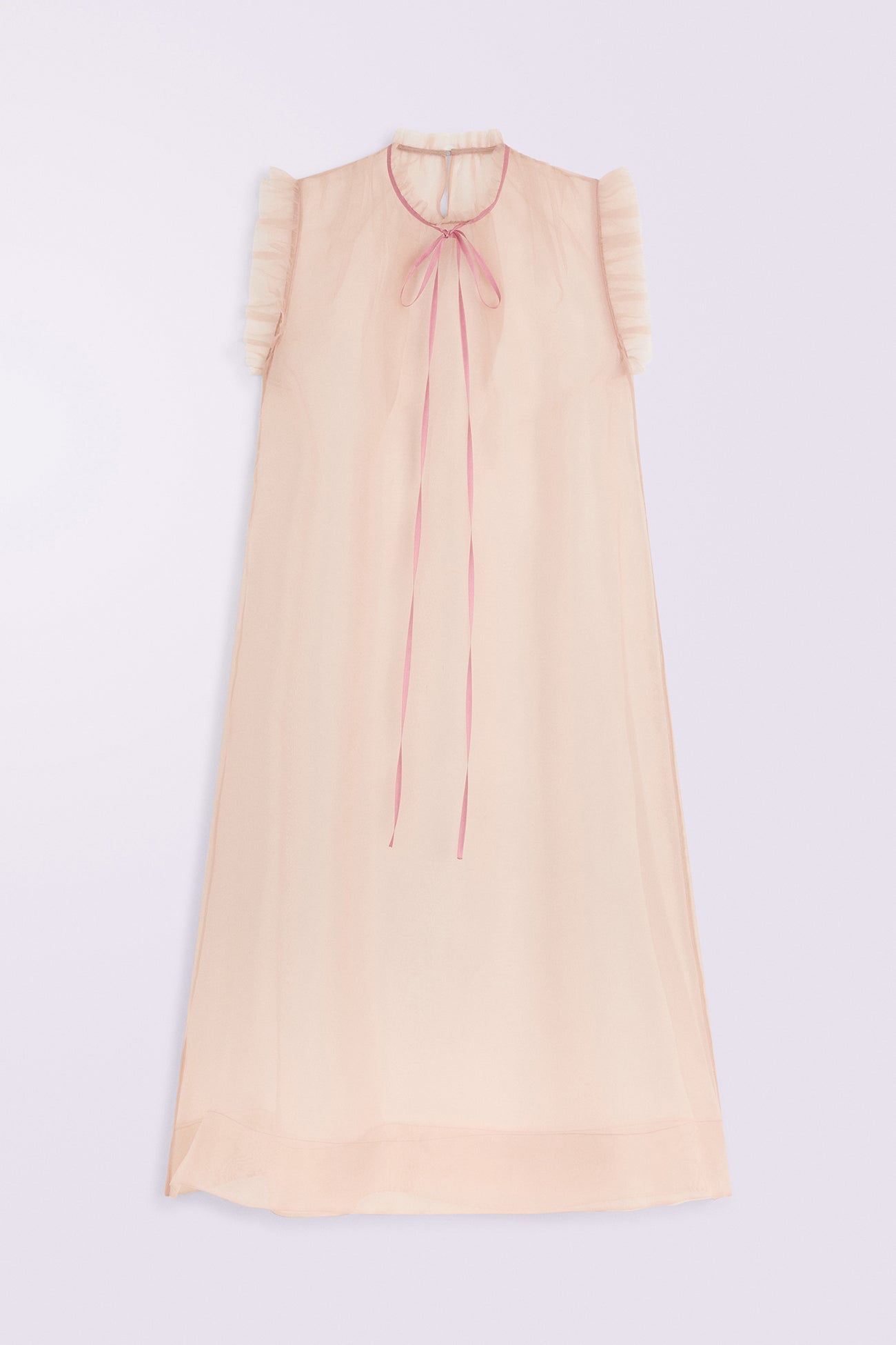 Sheer Nightgown Midi Dress Nude
