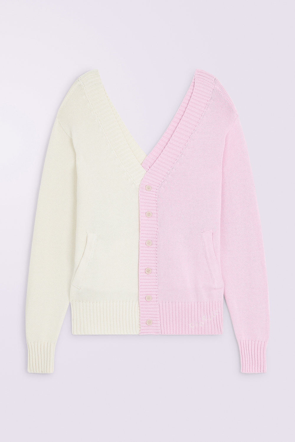 Open Back Knit Cardigan Pink