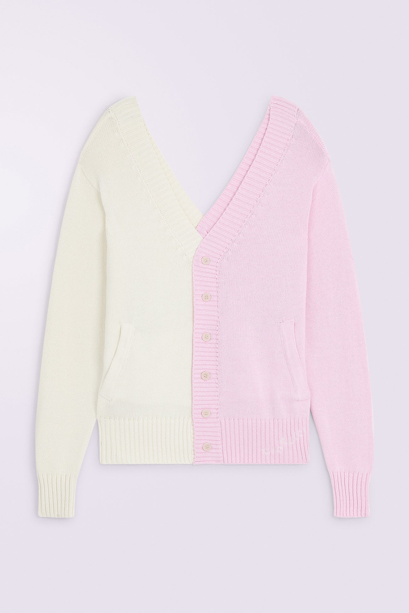 Open Back Knit Cardigan Pink
