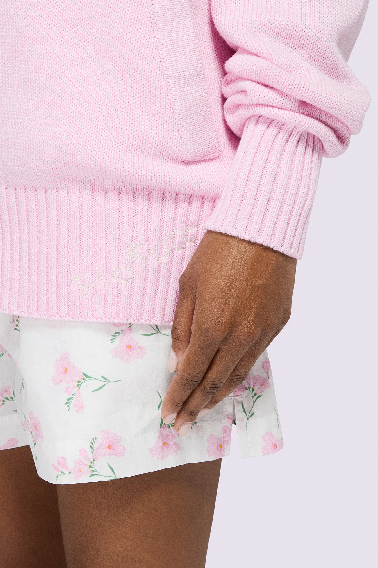 Open Back Knit Cardigan Pink