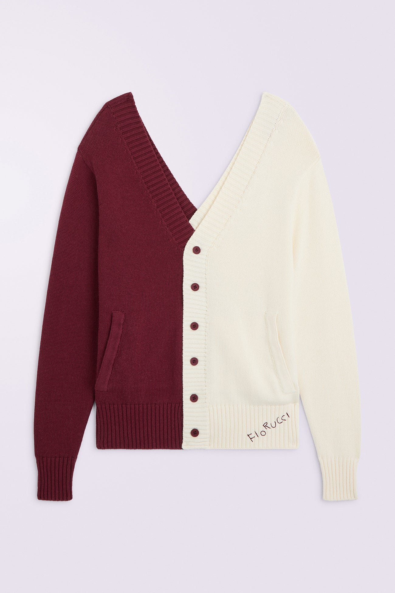 Cardigan Aperto sul Retro Bordeaux