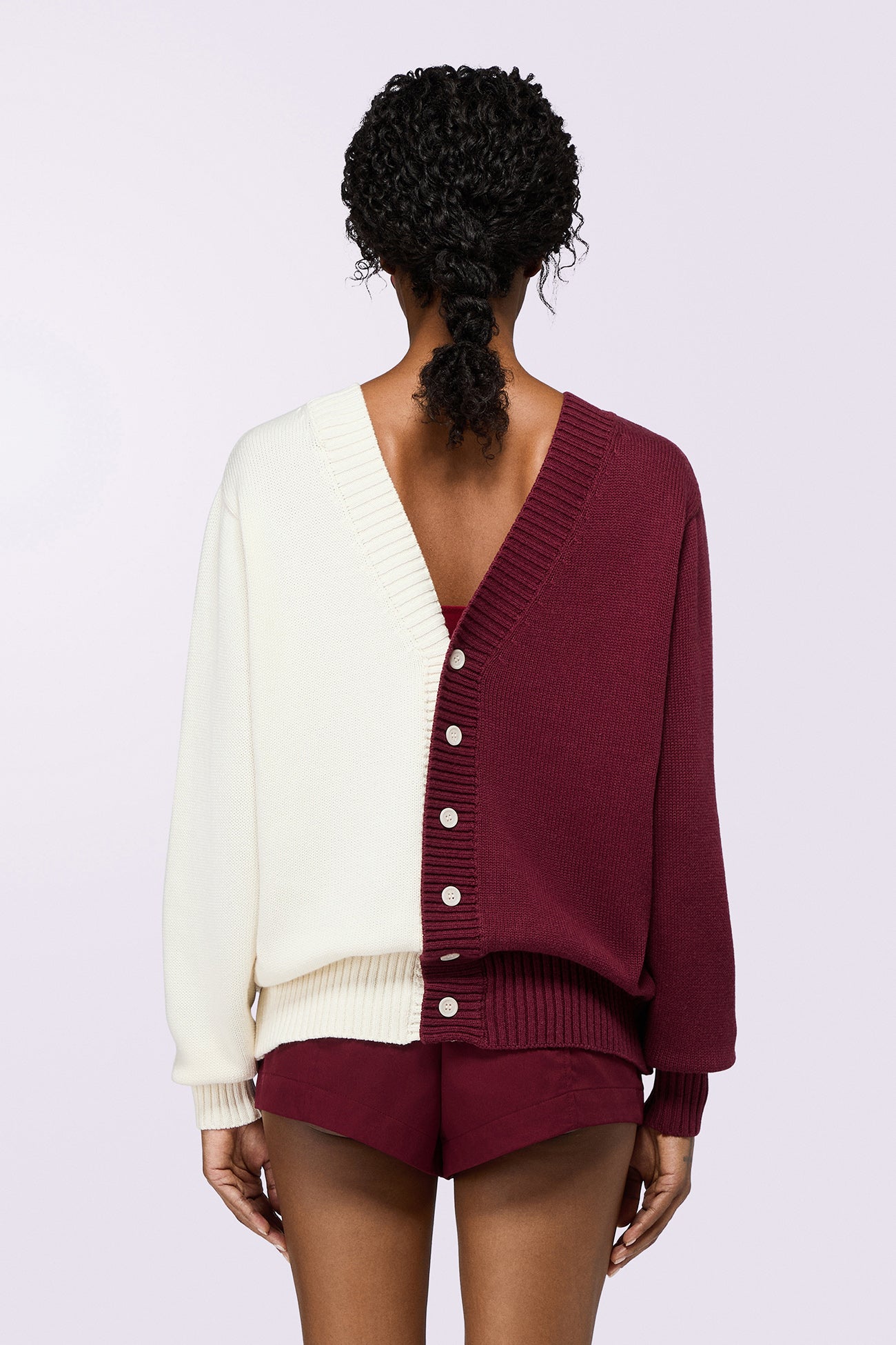 Cardigan Aperto sul Retro Bordeaux
