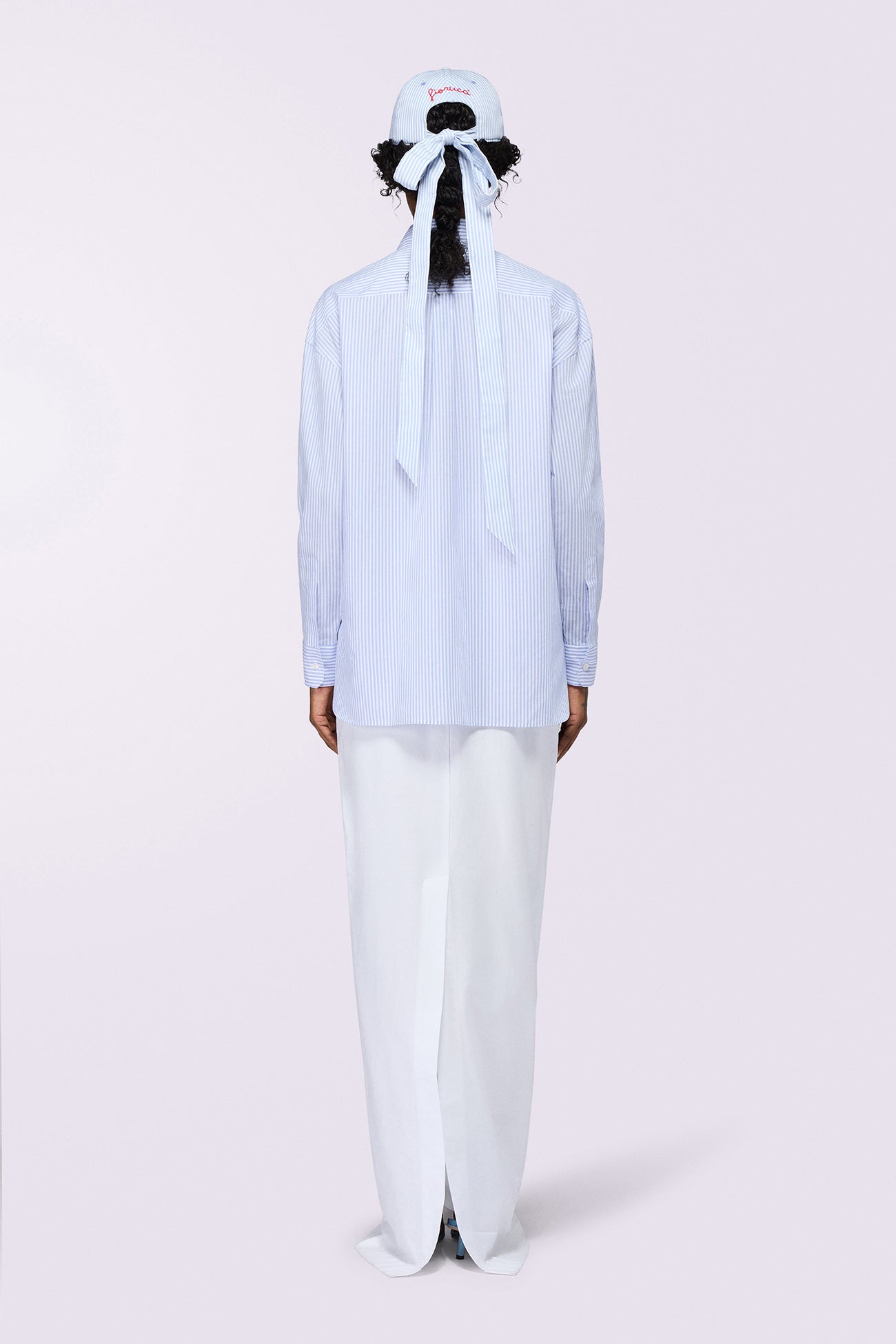 Camicia Righe Logo Blu